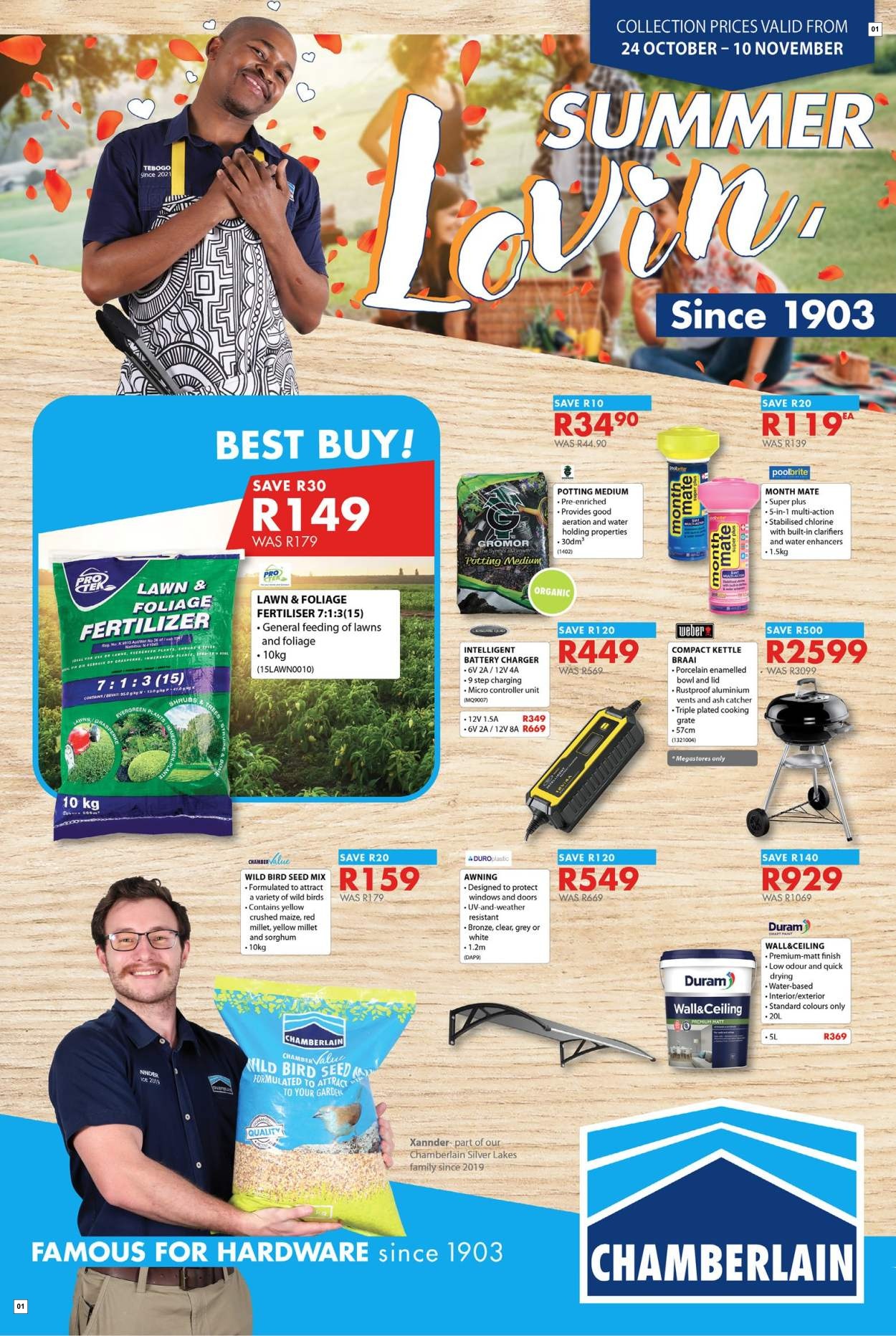Chamberlain Specials 24 Oct - 10 Nov