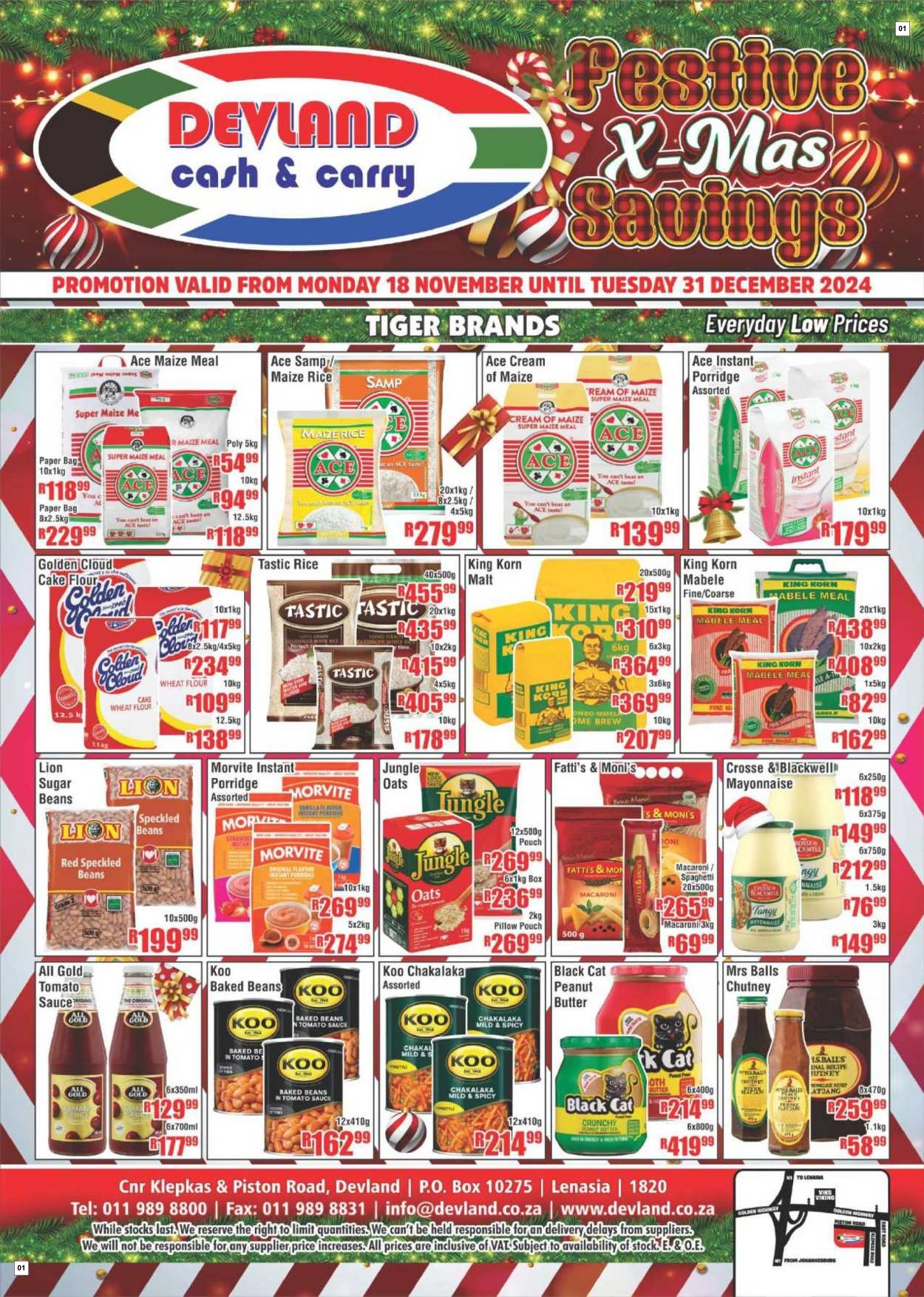 Devland Specials 18 Nov - 31 Dec