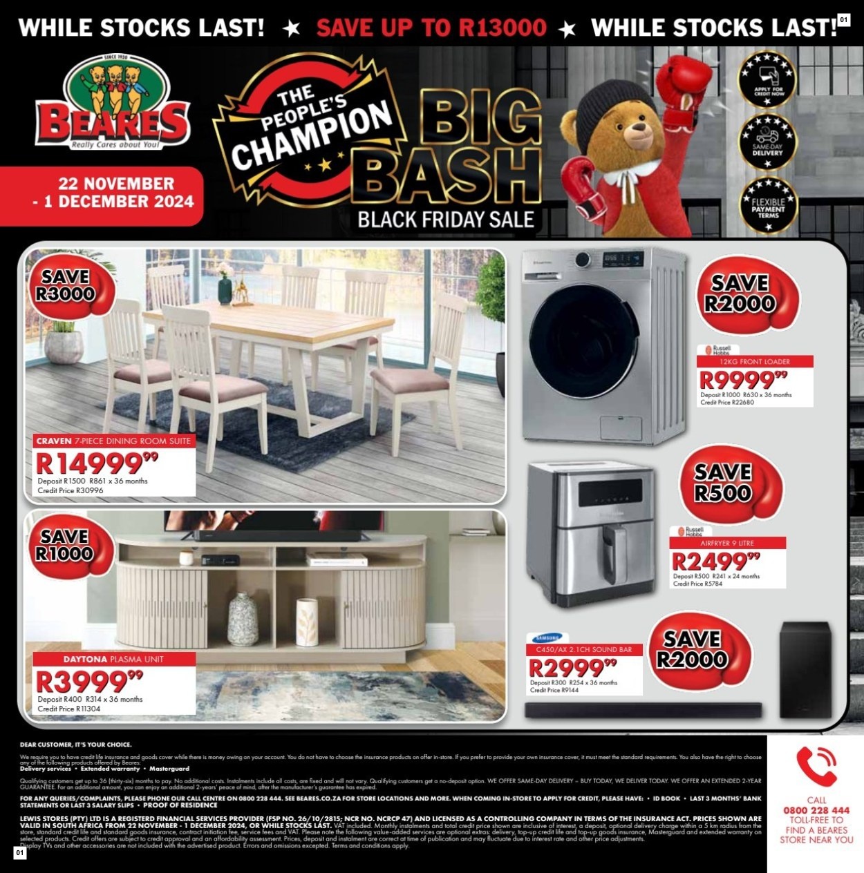 Beares Specials 22 Nov - 01 Dec