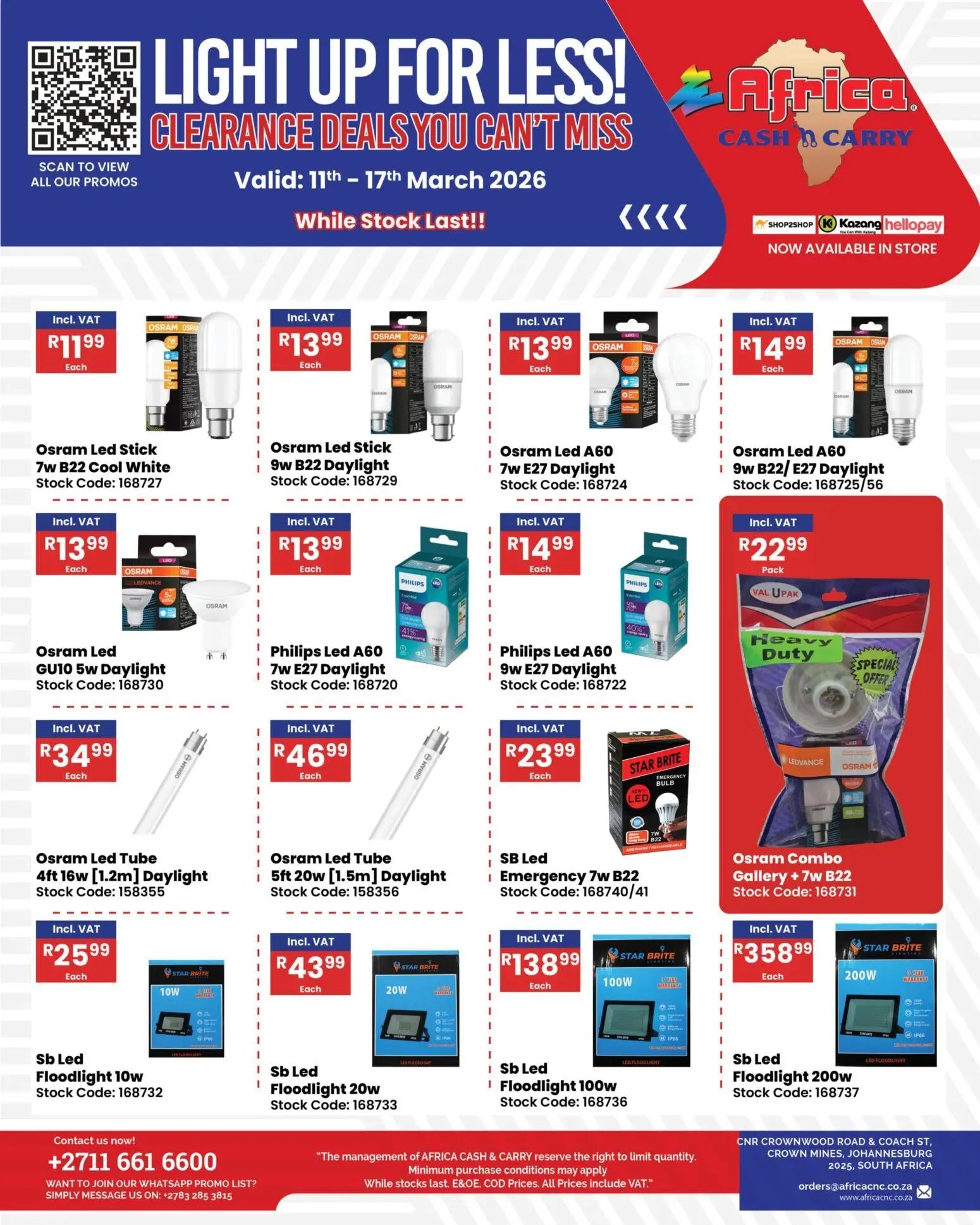 Africa Cash Carry Lights Promo