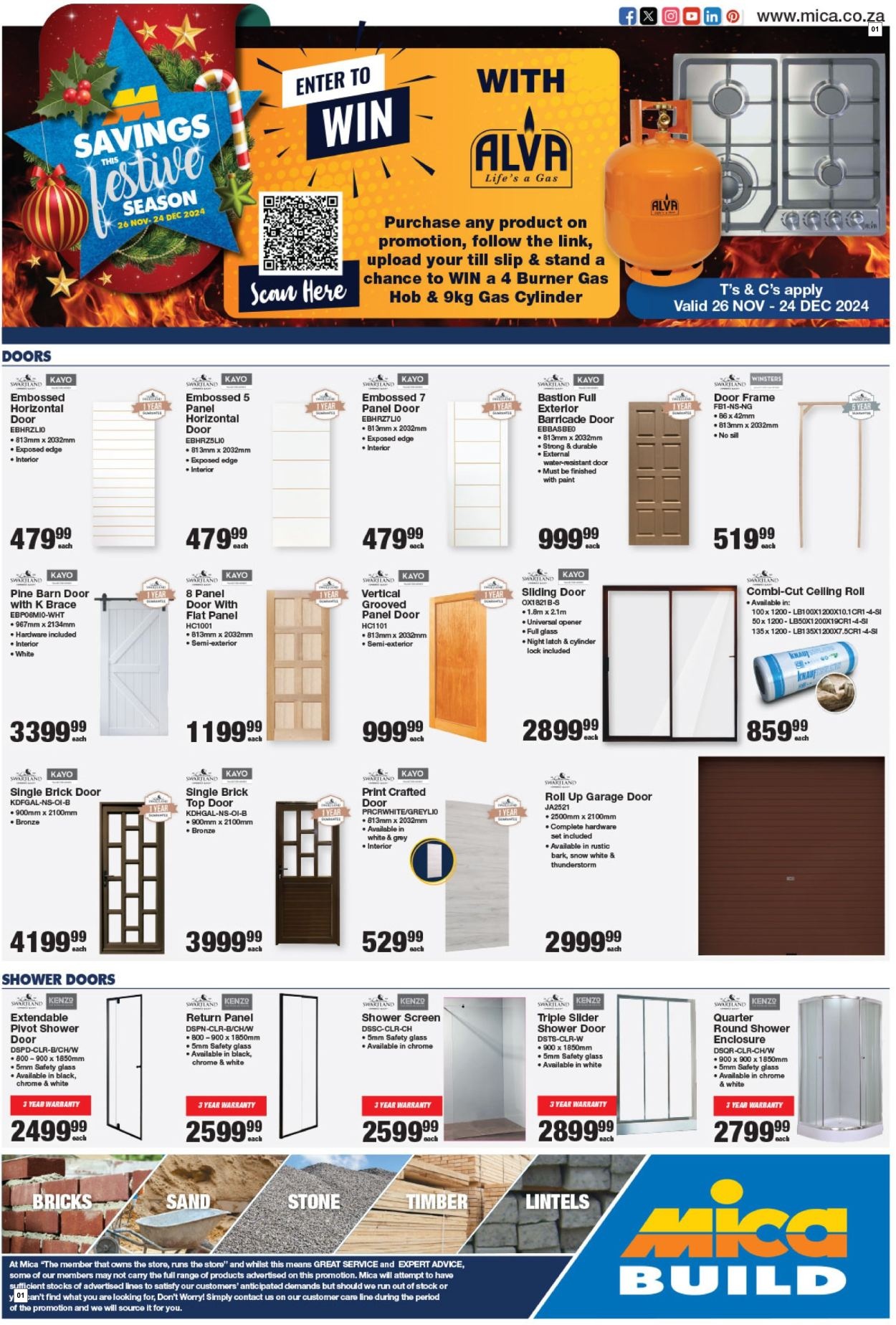 Mica Specials 26 Nov - 24 Dec