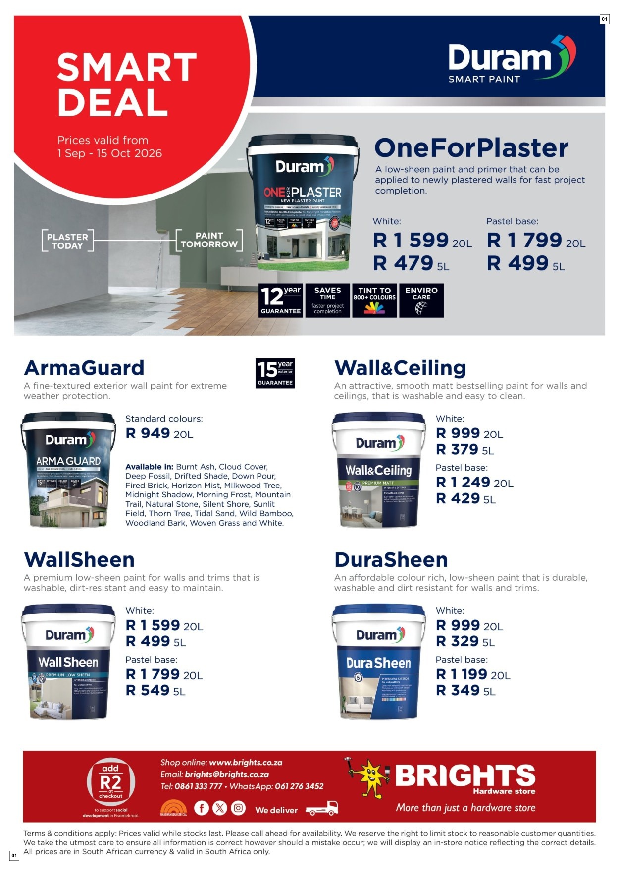 Brights Hardware Specials 01 Sept - 15 Oct