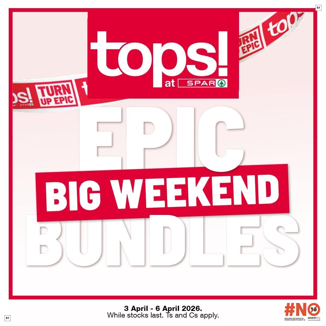 Tops At Spar Specials 03 Apr - 06 Apr