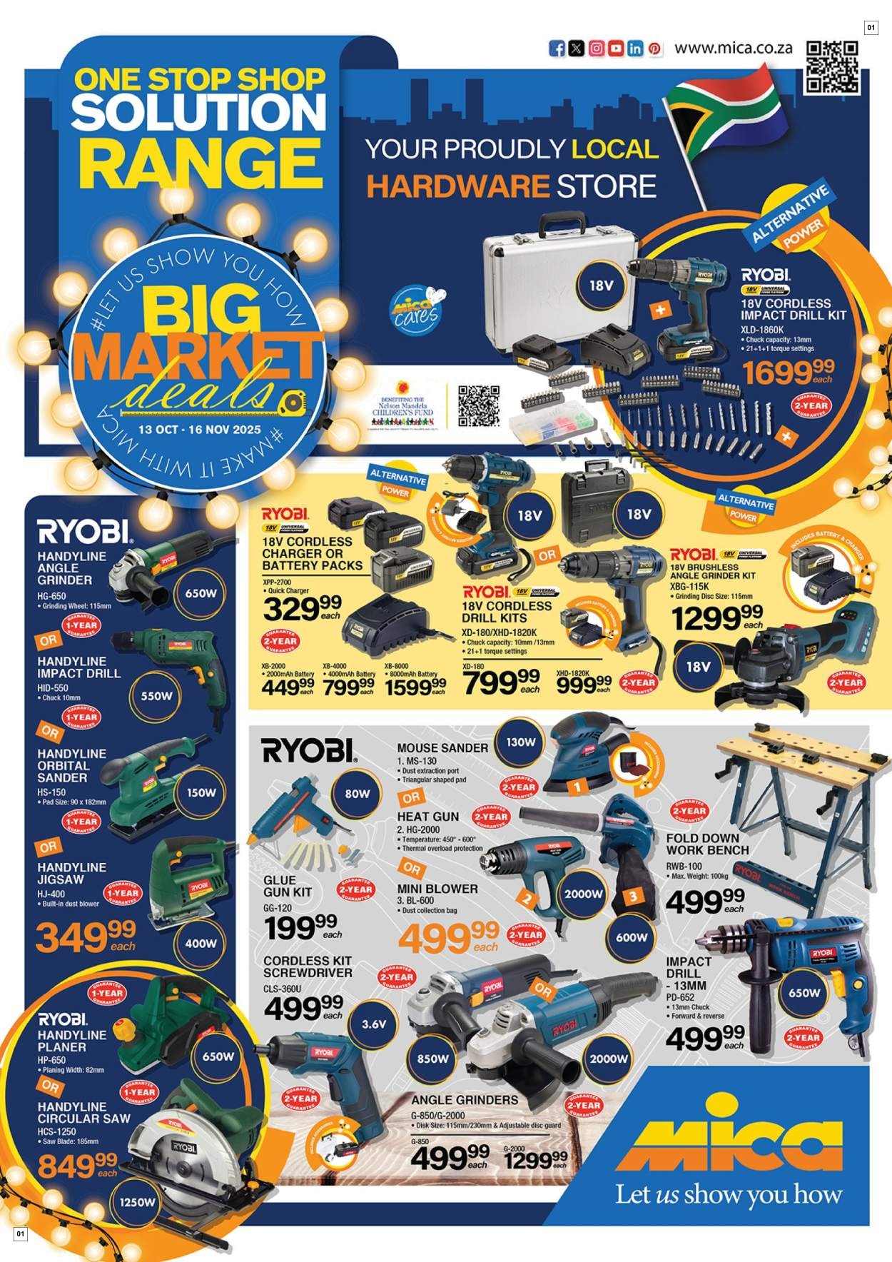 Mica Specials 13 Oct - 16 Nov