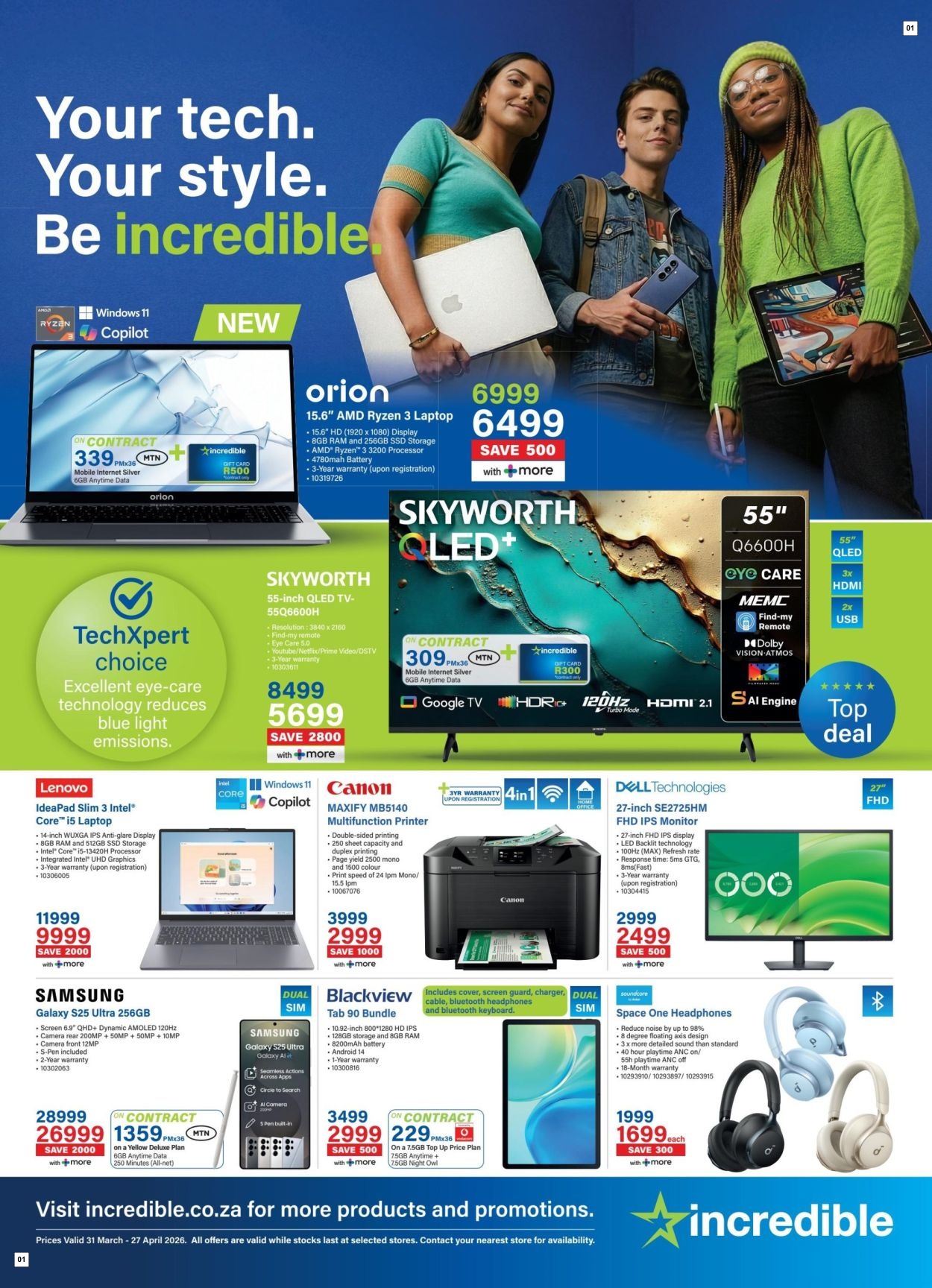 Incredible Connection Specials 31 Mar - 27 Apr