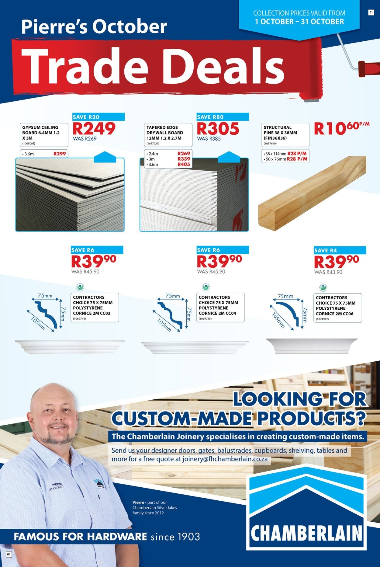 Chamberlain Specials 01 Oct - 31 Oct