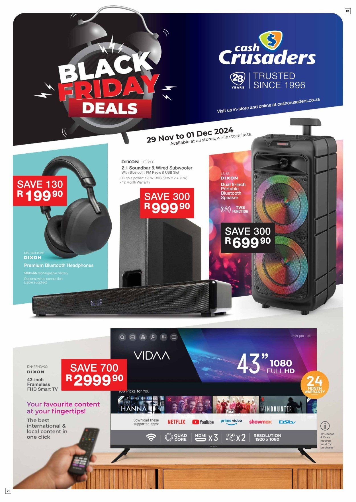 Cash Crusaders Specials 29 Nov - 01 Dec
