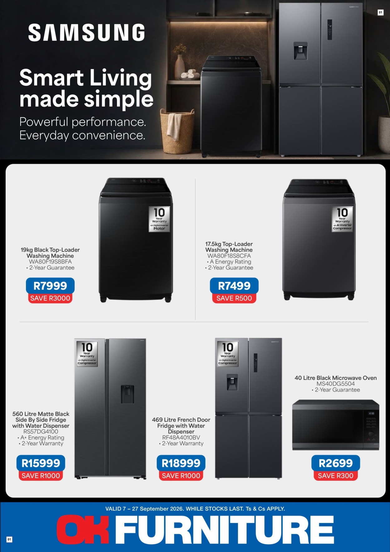 OK Furniture Specials 07 Sept - 27 Sept