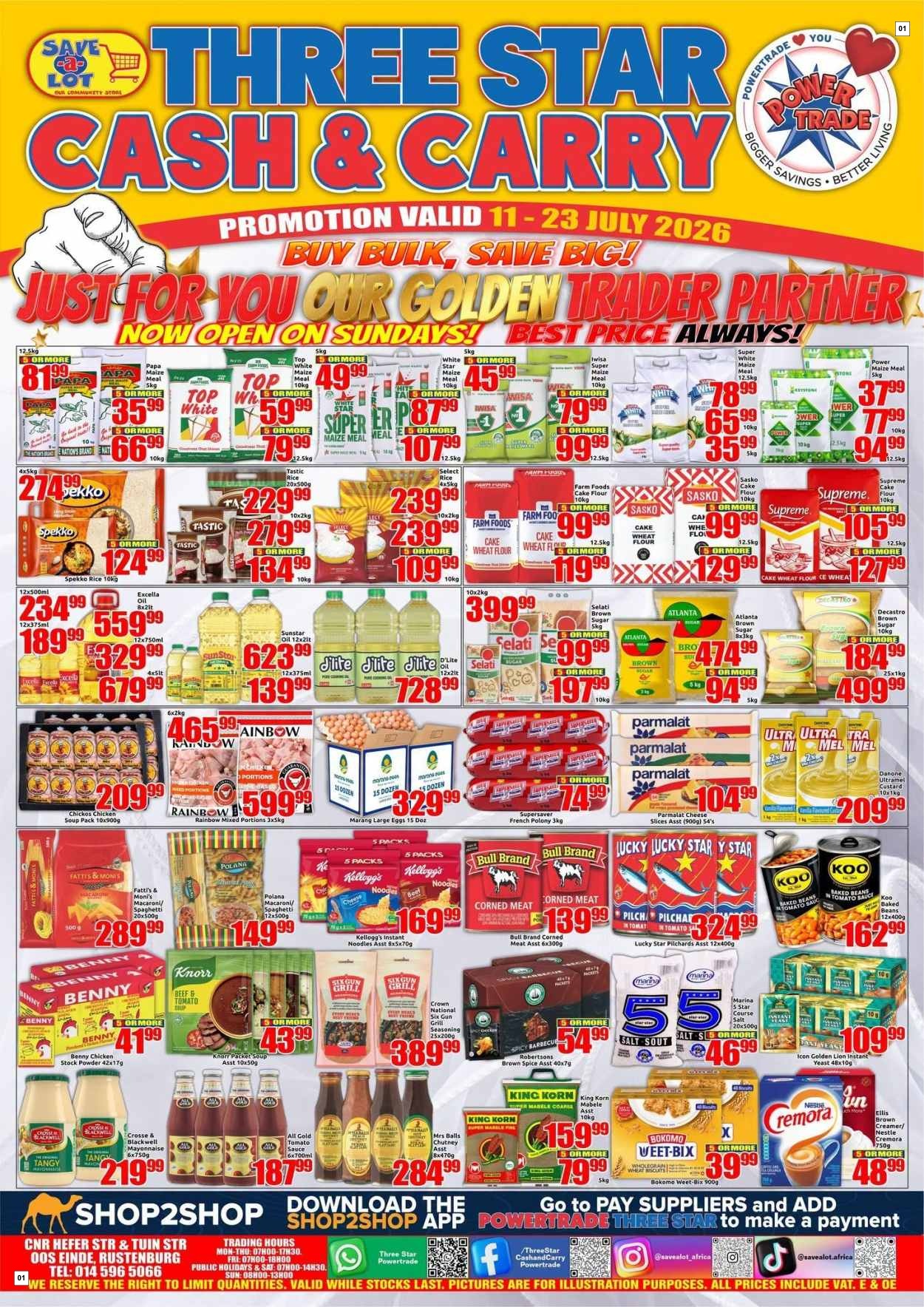 Three Star Cash And Carry Specials 11 Jul - 23 Jul