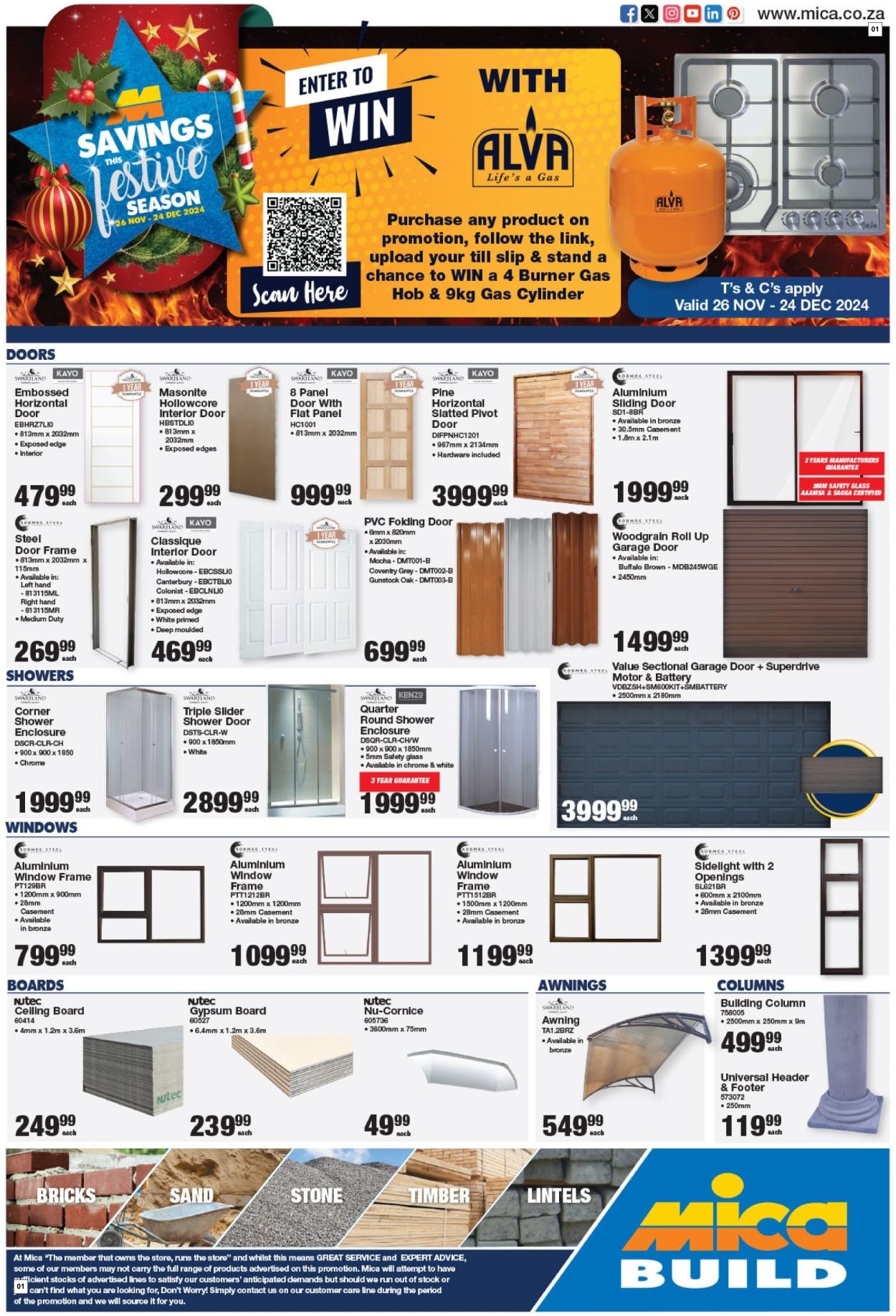 Mica Specials 26 Nov - 24 Dec