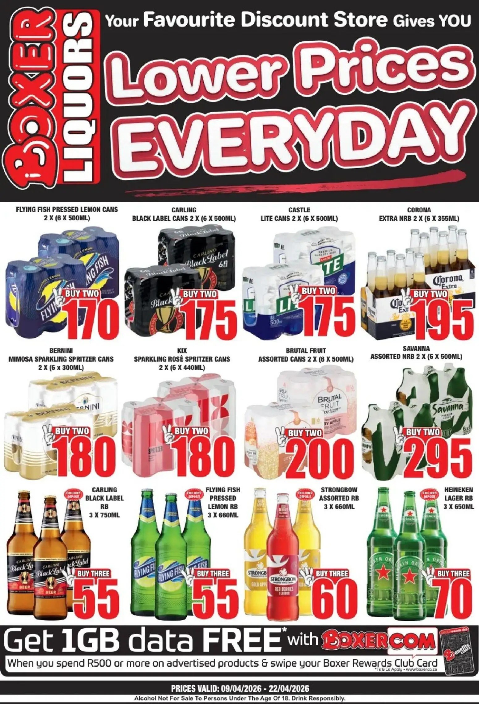 Boxer Liquor Specials