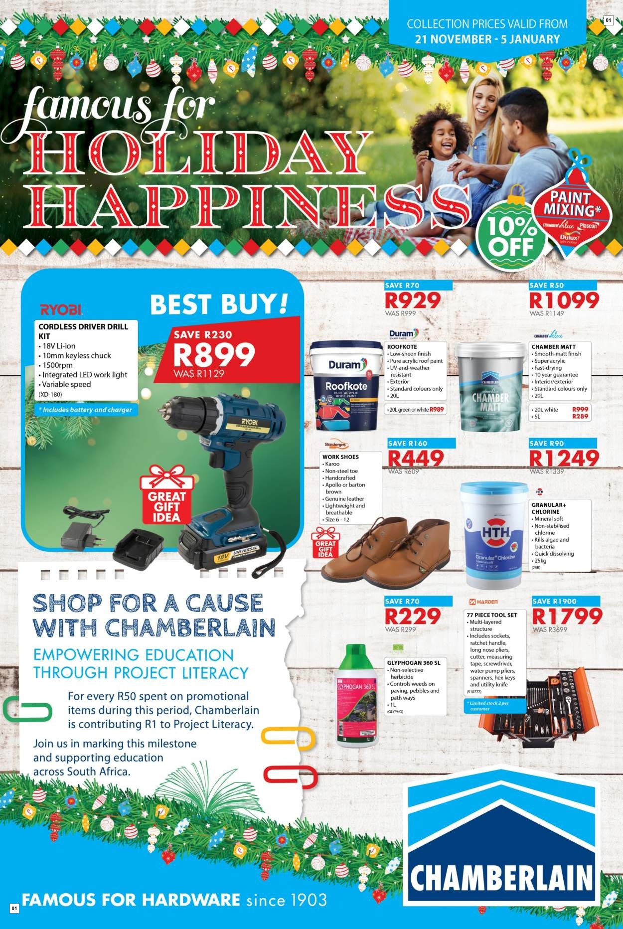 Chamberlain Specials 21 Nov - 05 Jan