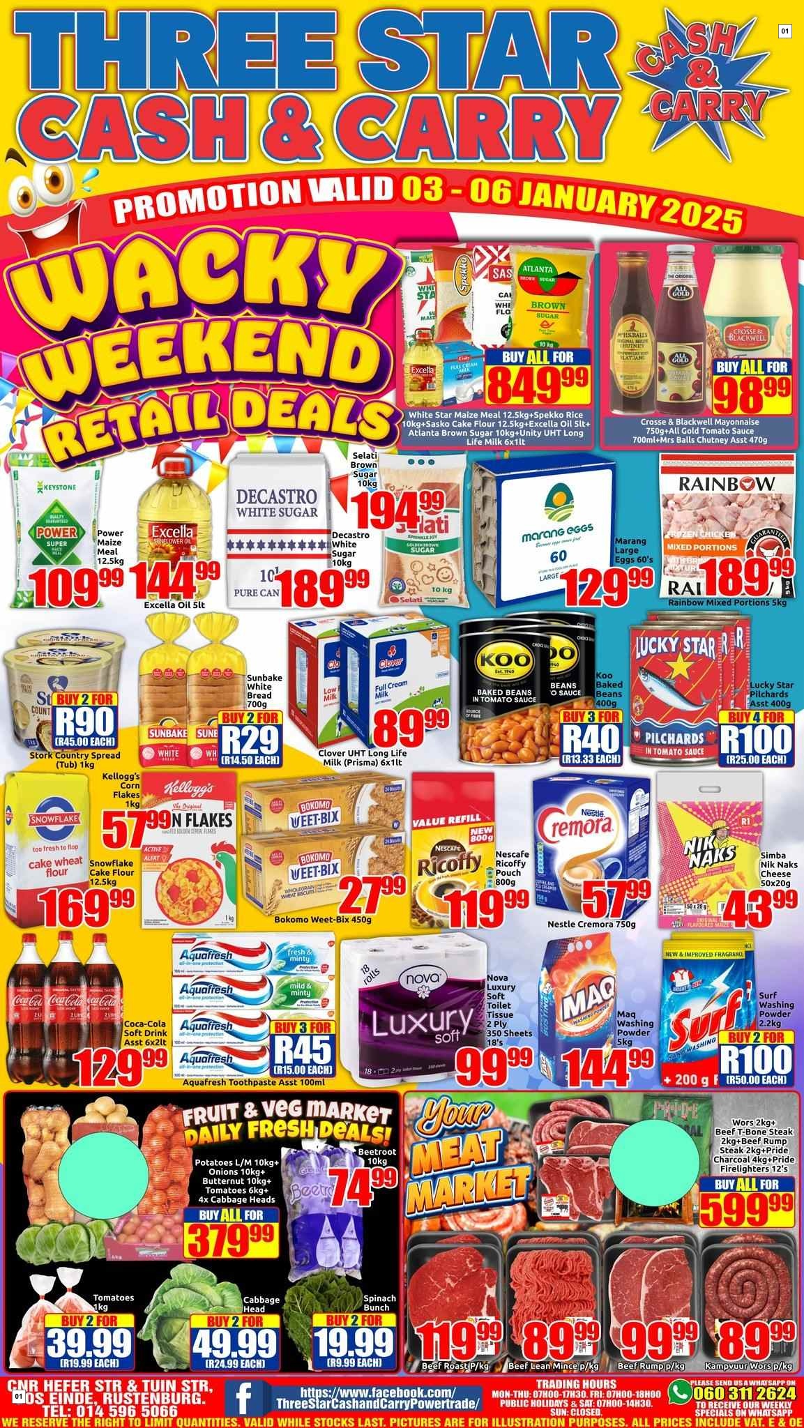 Three Star Cash And Carry Specials 03 Jan - 06 Jan