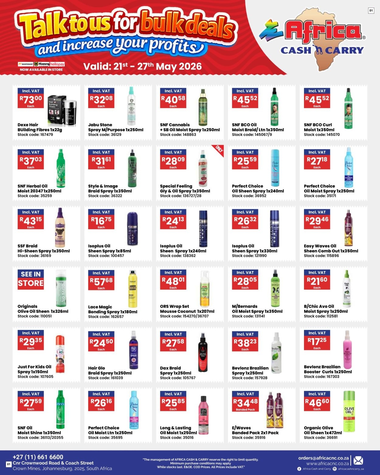 Africa Cash & Carry Catalogue - Saturday Promo
