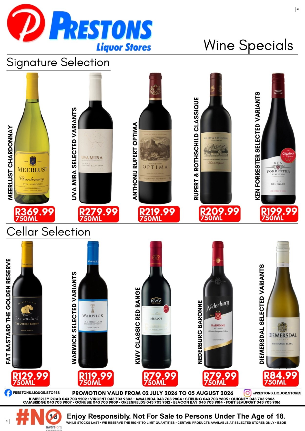 Prestons Liquor Stores Specials 02 Jul - 05 Aug