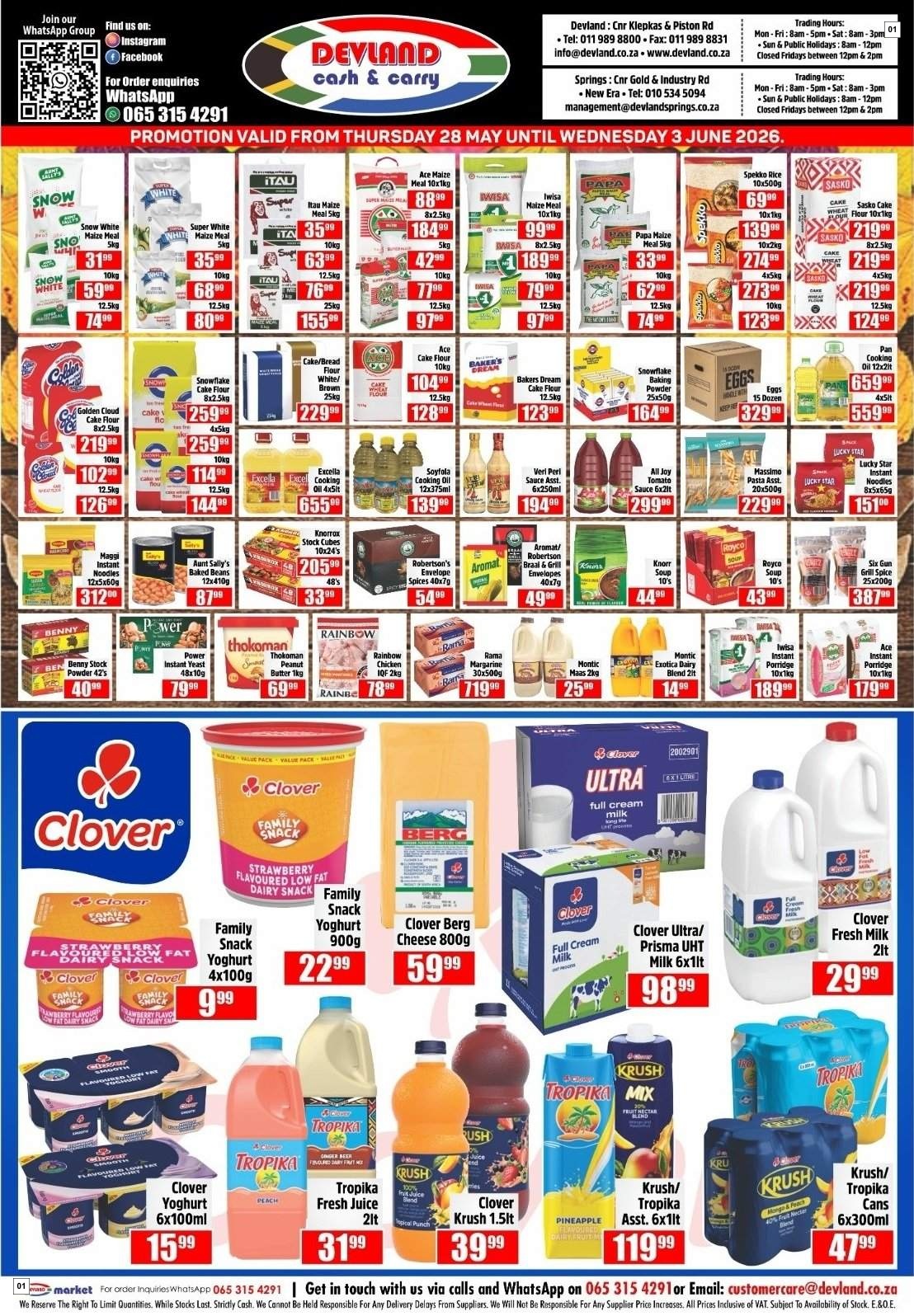 Devland Specials 28 May - 03 Jun