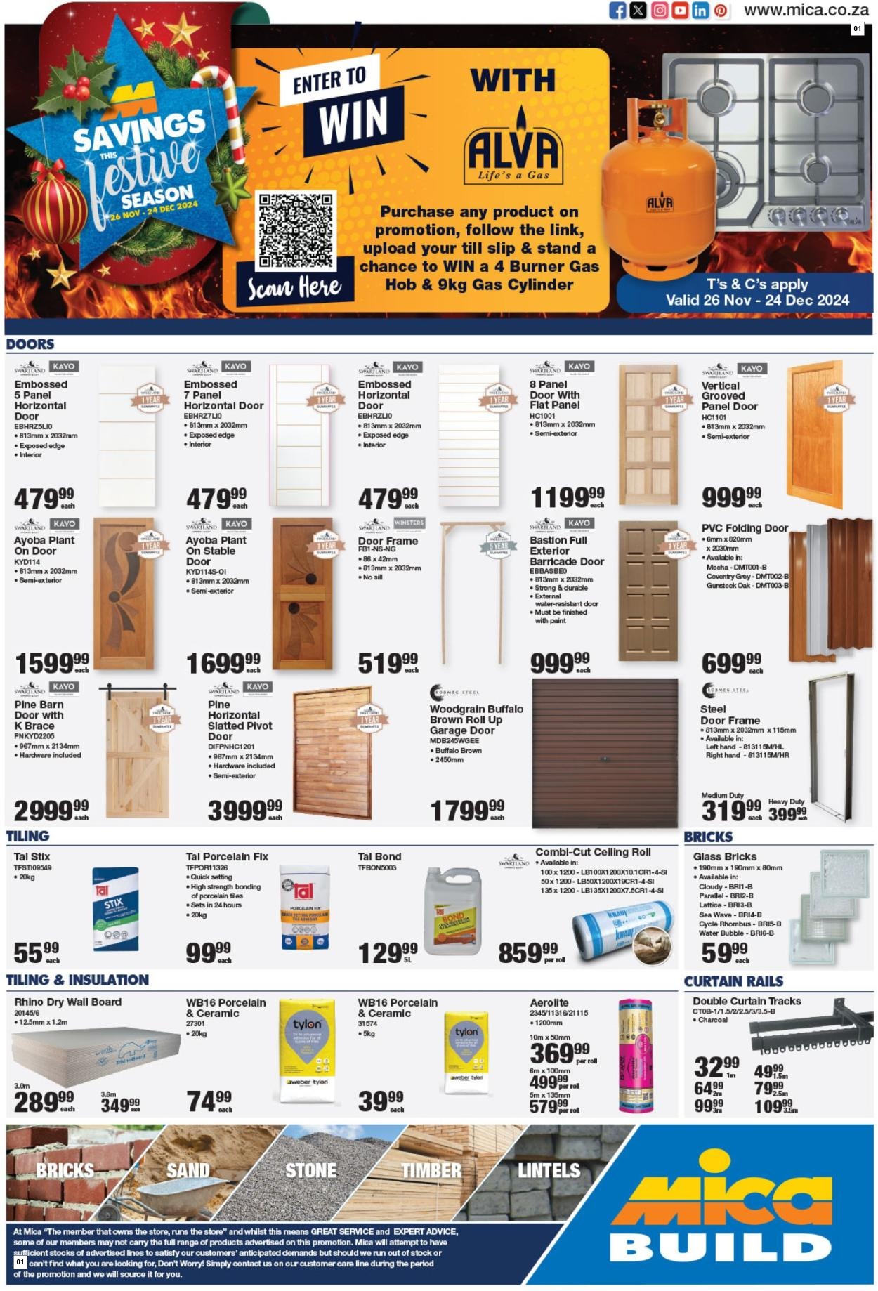 Mica Specials 26 Nov - 24 Dec