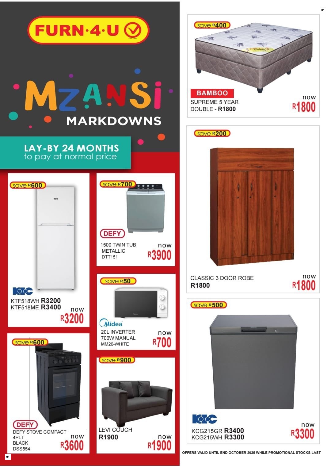 Furn 4 U Specials 01 Oct - 31 Oct