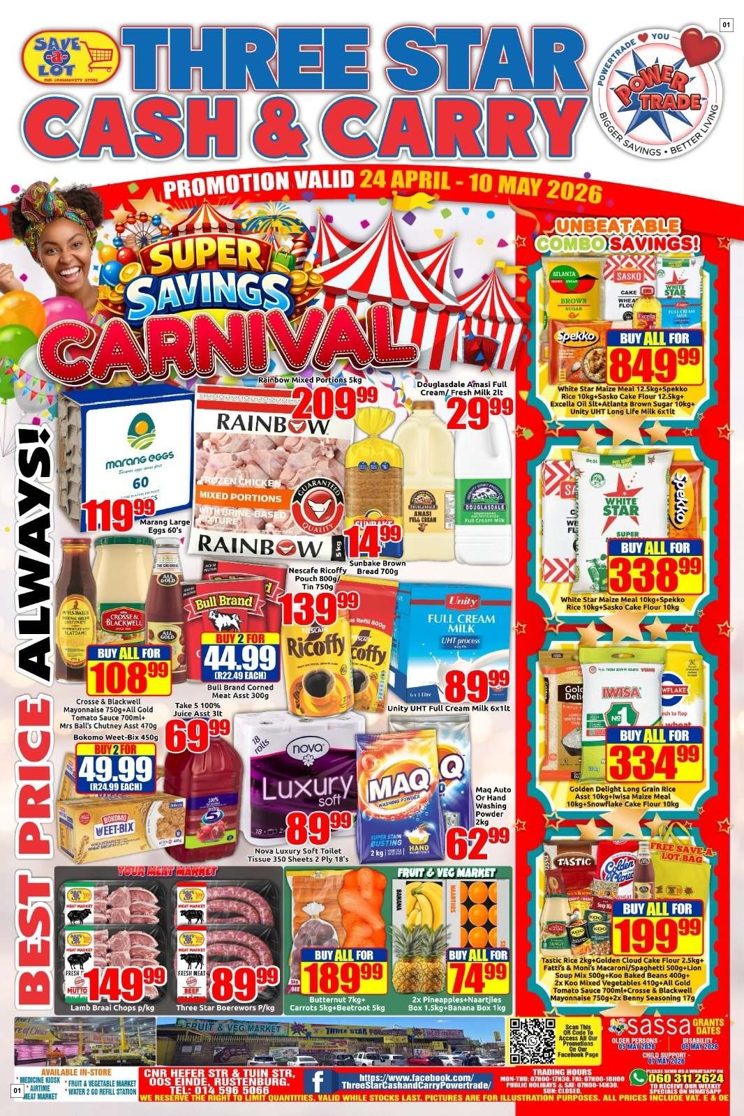 Three Star Cash And Carry Specials 24 Apr - 10 May