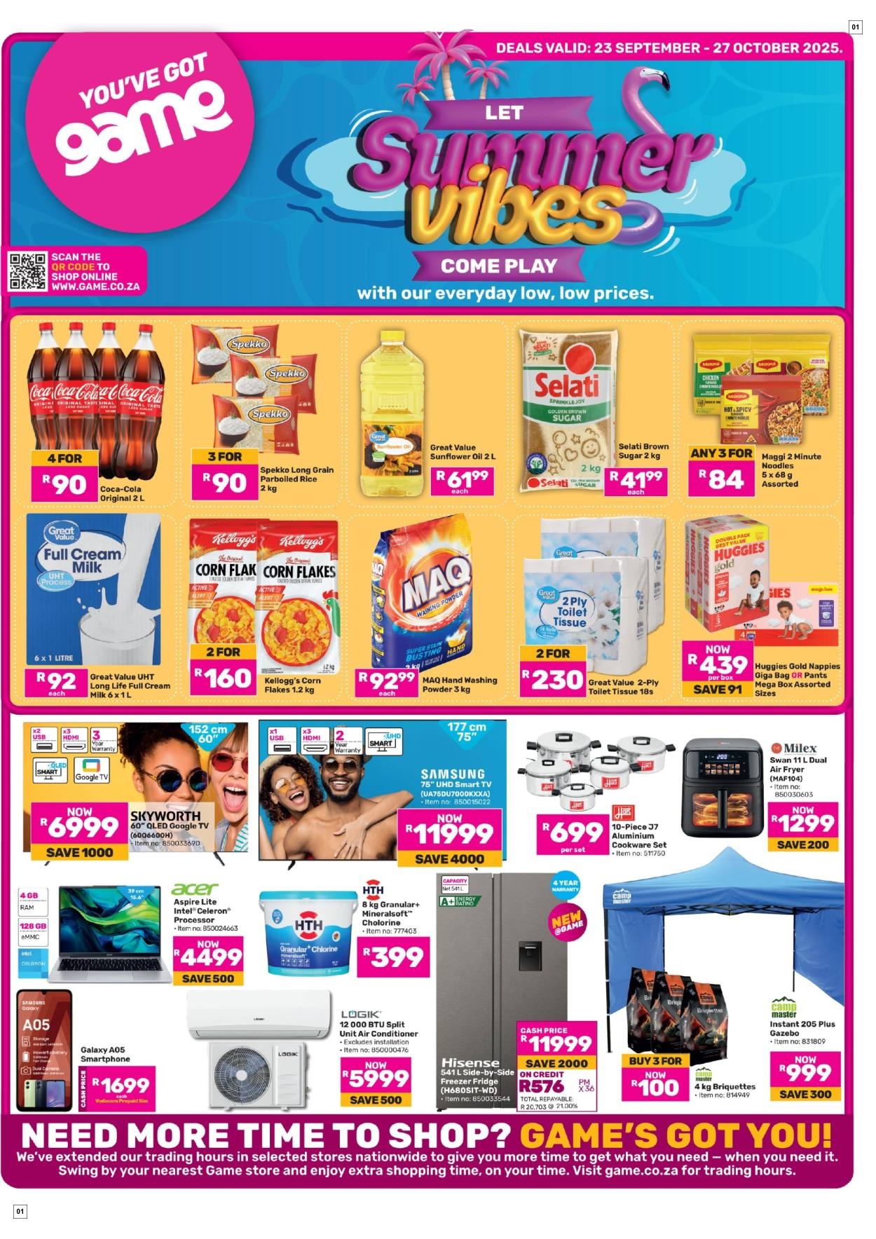 Game Specials 23 Sept - 27 Oct