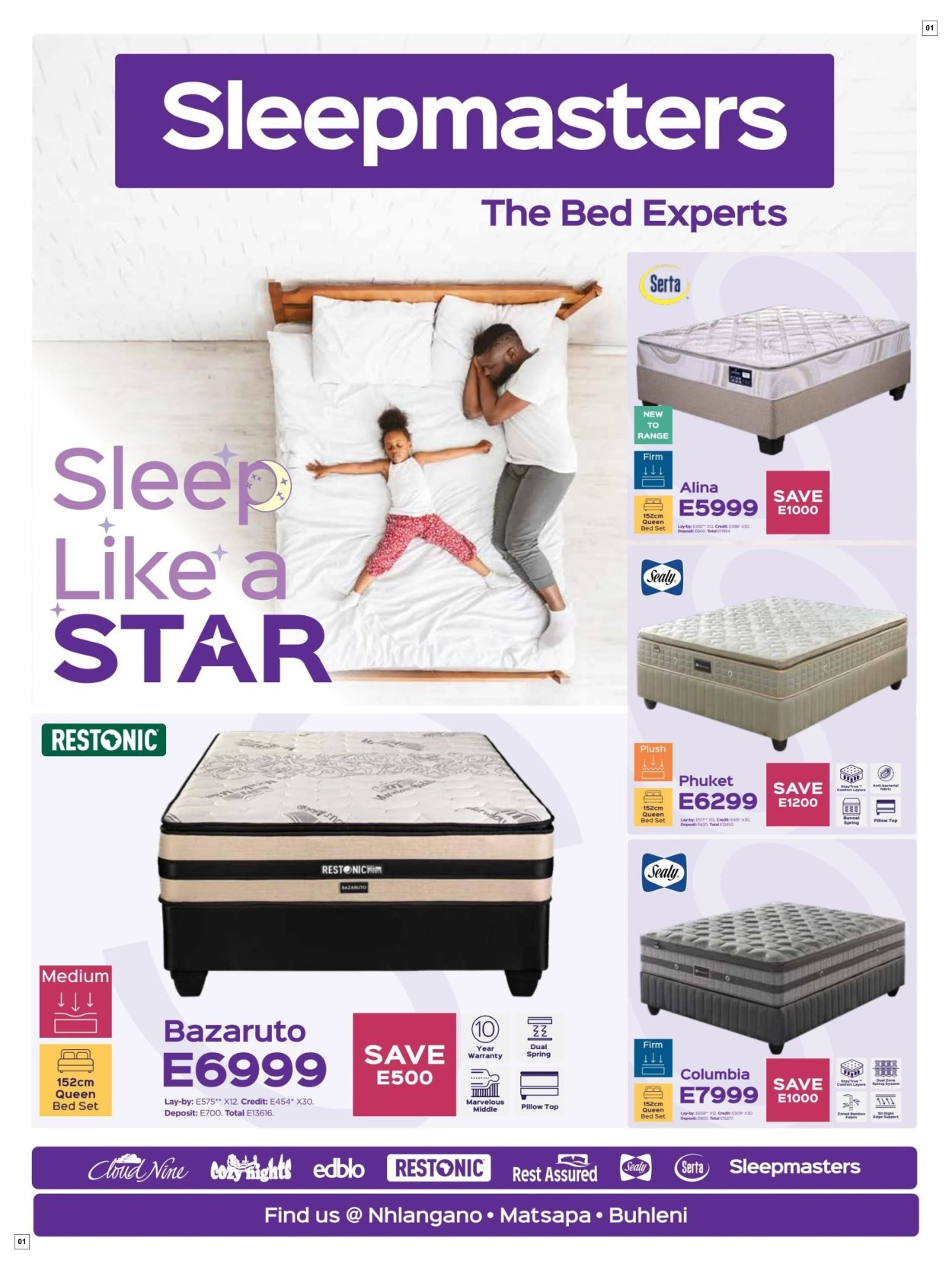 Sleepmasters Specials 21 Oct - 10 Nov