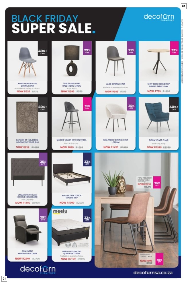 Decofurn Furniture Specials 01 Nov - 02 Dec