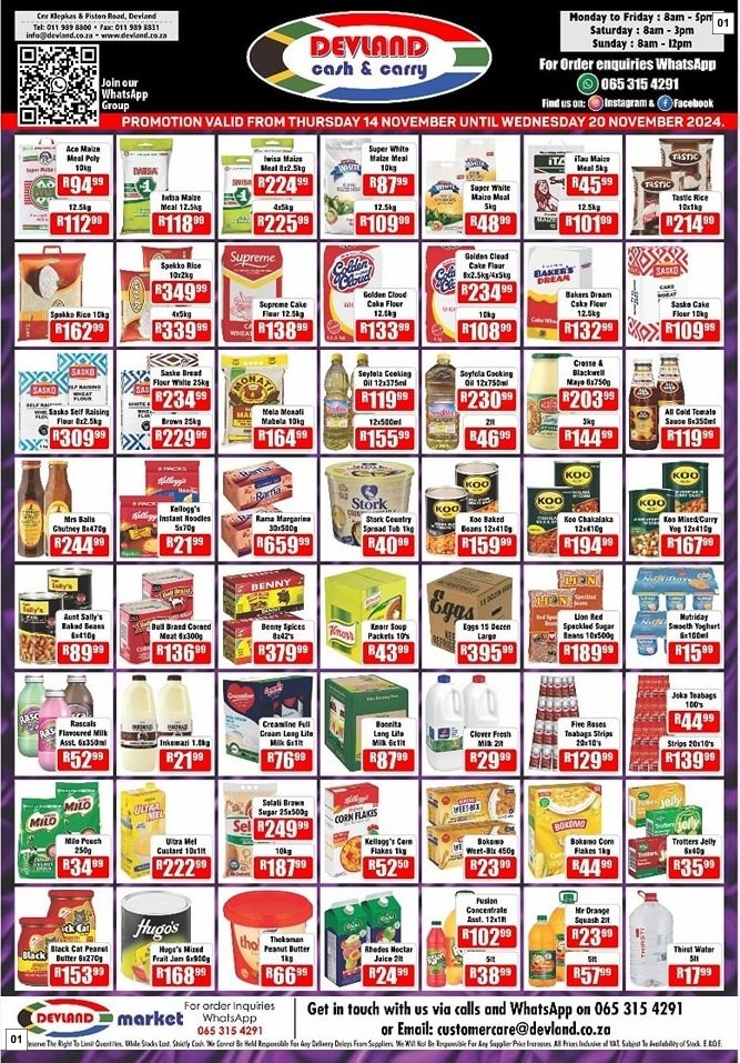 Devland Specials 14 Nov - 20 Nov