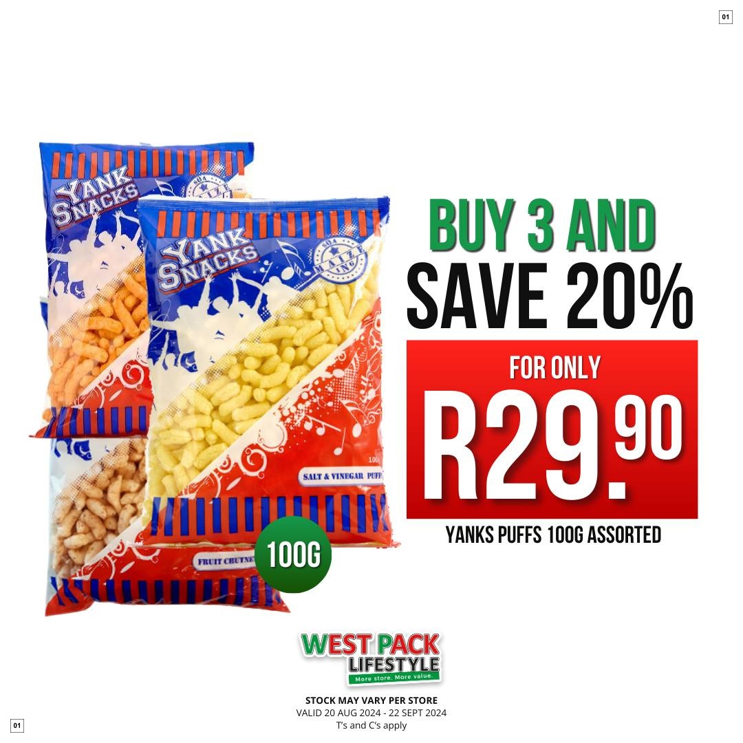 West Pack Lifestyle Specials 20 Aug - 22 Sept
