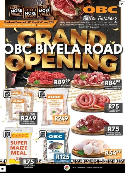 OBC Specials 28 May - 14 Jun