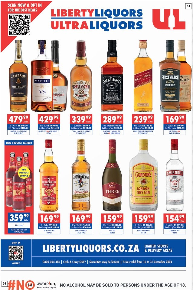 Liberty Liquors Specials 16 Dec - 31 Dec
