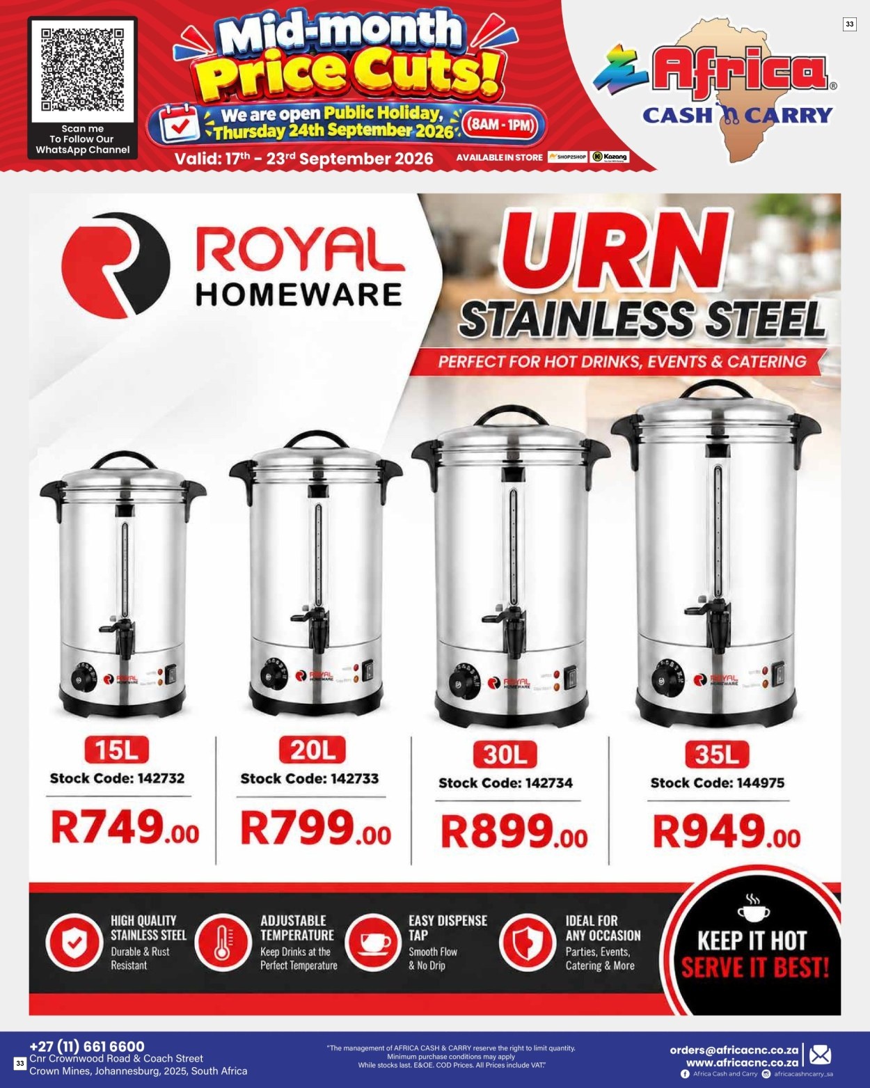 Africa Cash & Carry Catalogue - Weekly Promo - Page 33