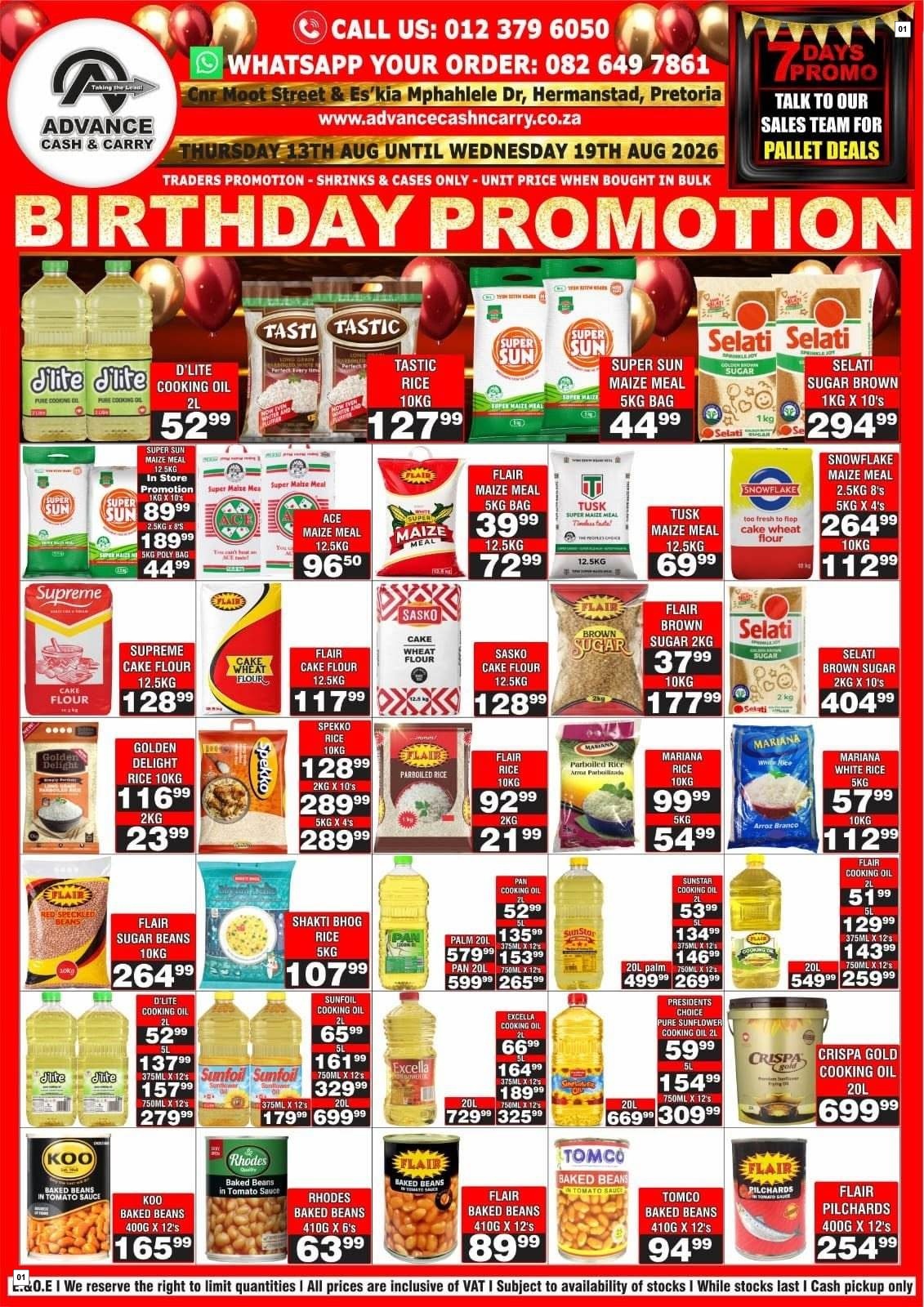Advance Cash & Carry Catalogue - Birthday Promotion