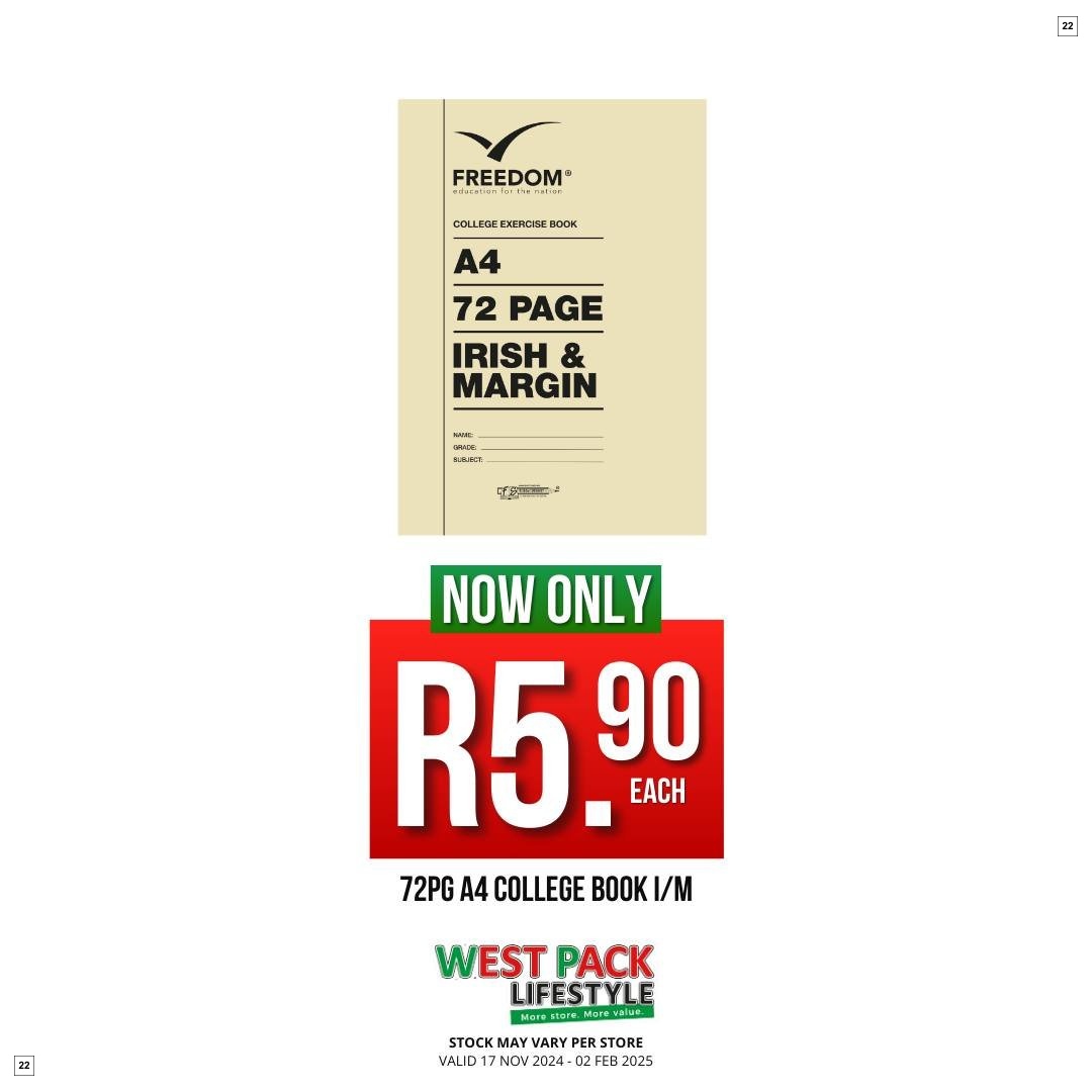 West Pack Lifestyle Specials 17 Nov - 02 Feb - Page 22