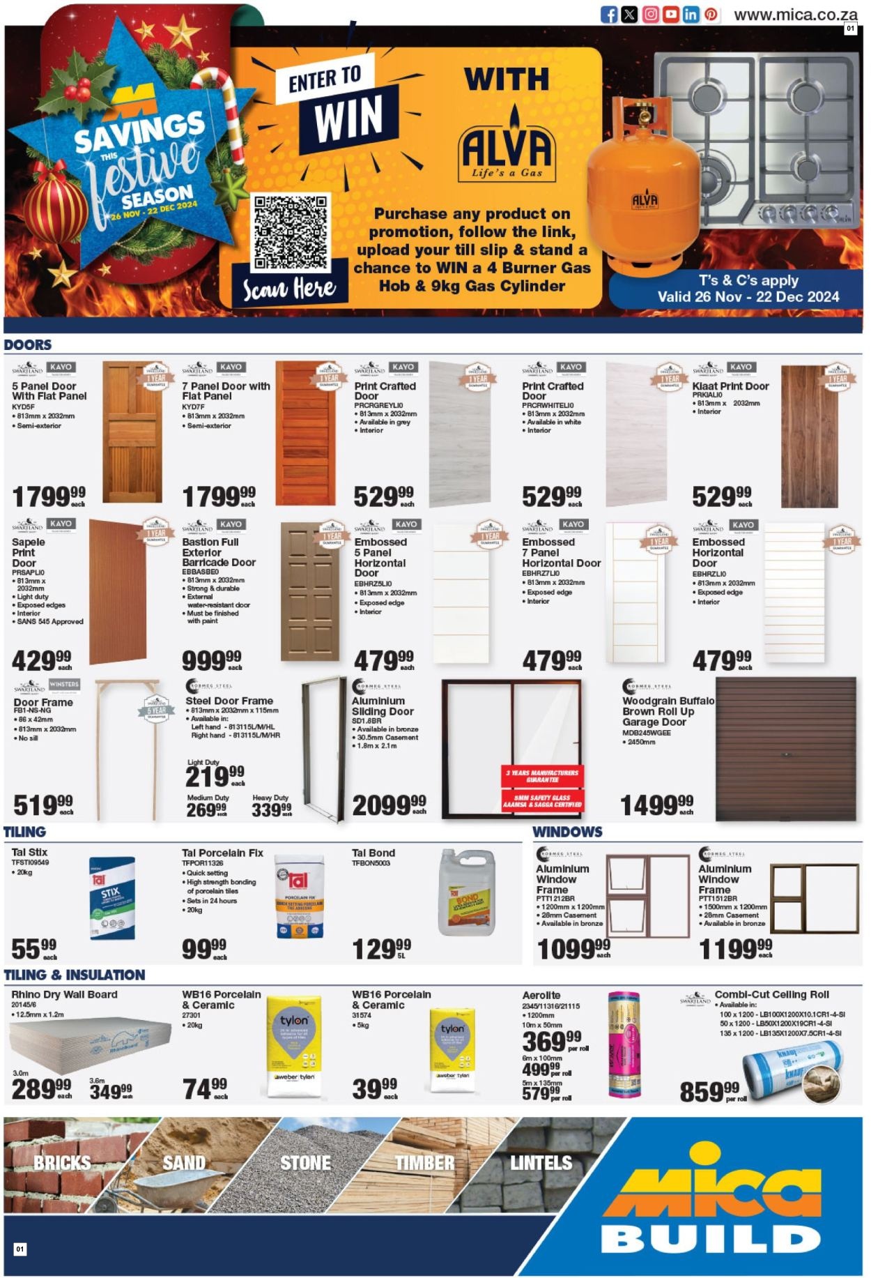 Mica Specials 26 Nov - 22 Dec