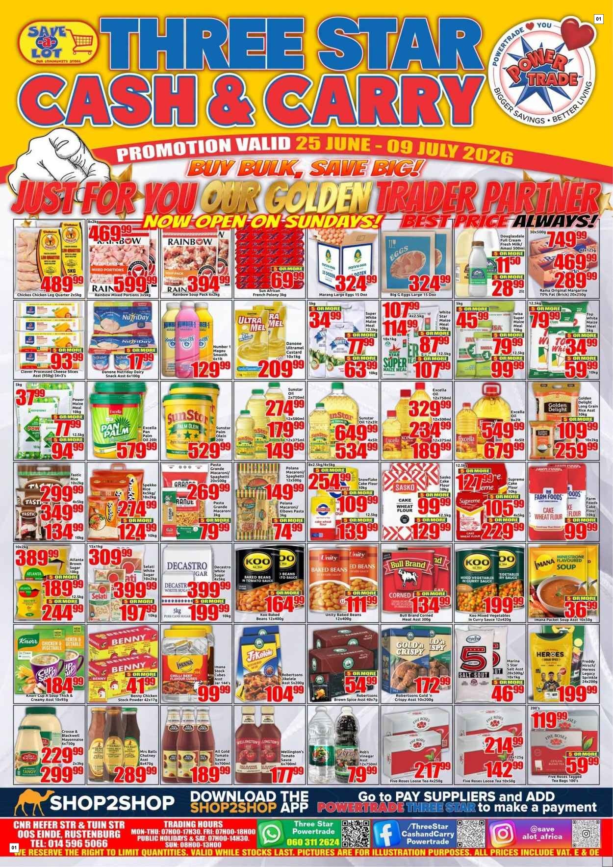 Three Star Cash And Carry Specials 25 Jun - 09 Jul