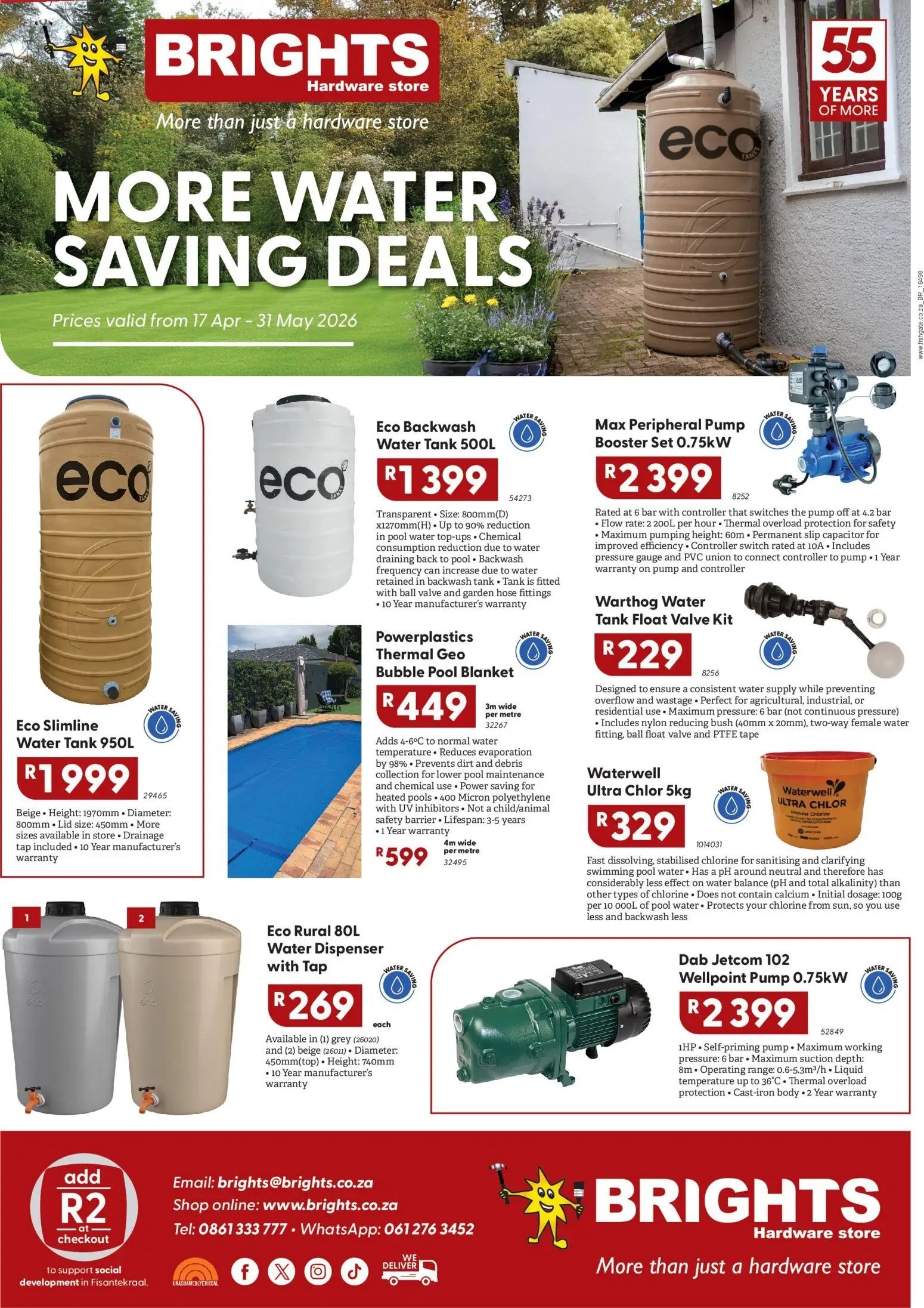 Brights Hardware More Water Saving Deals