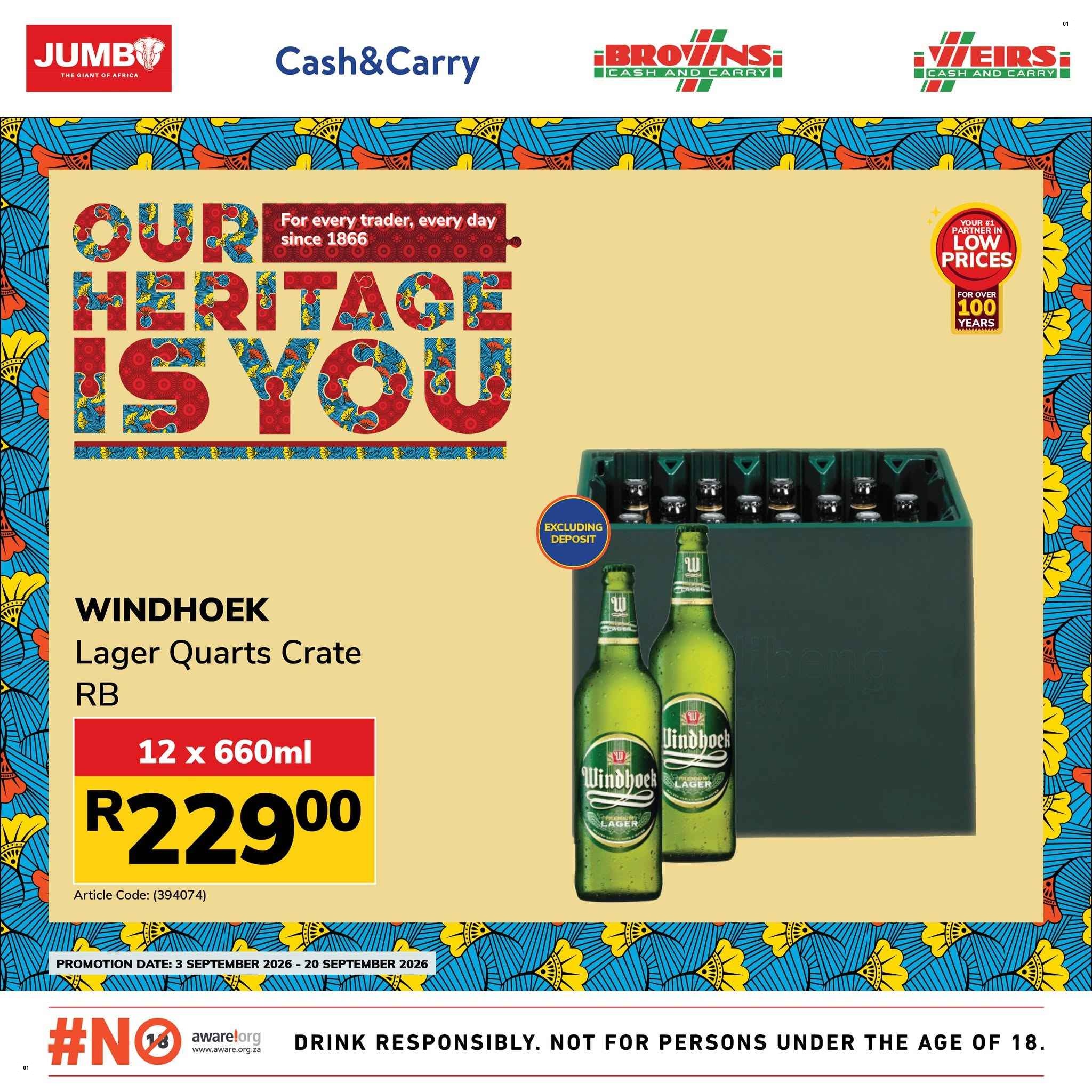 Jumbo Cash & Carry Specials - - No Longer Valid
