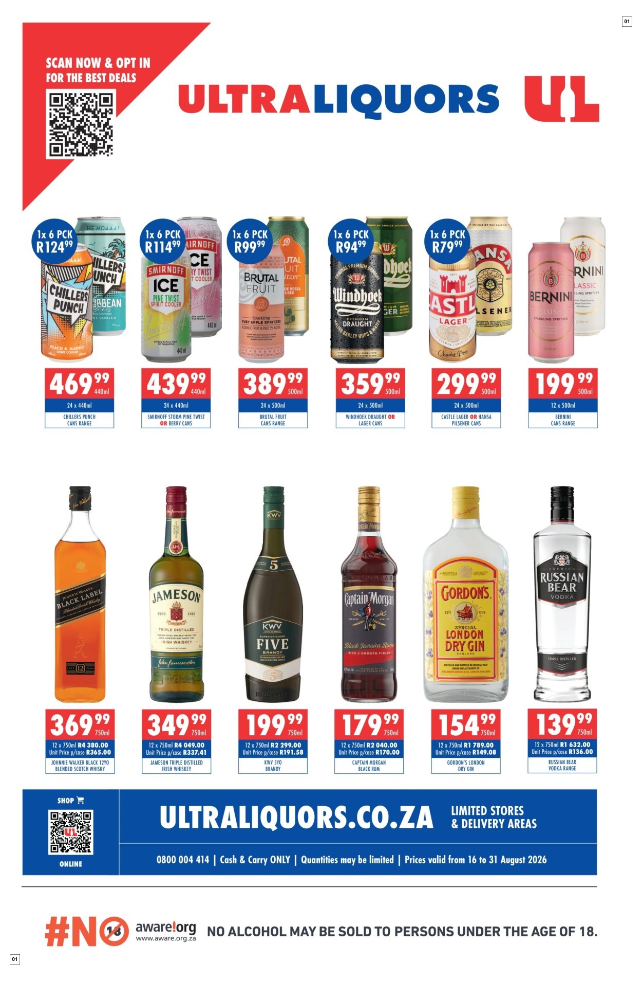 Ultra Liquors Specials 16 Aug - 31 Aug