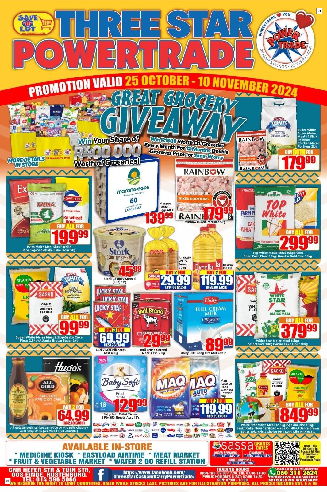 Three Star Cash And Carry Specials 25 Oct - 10 Nov