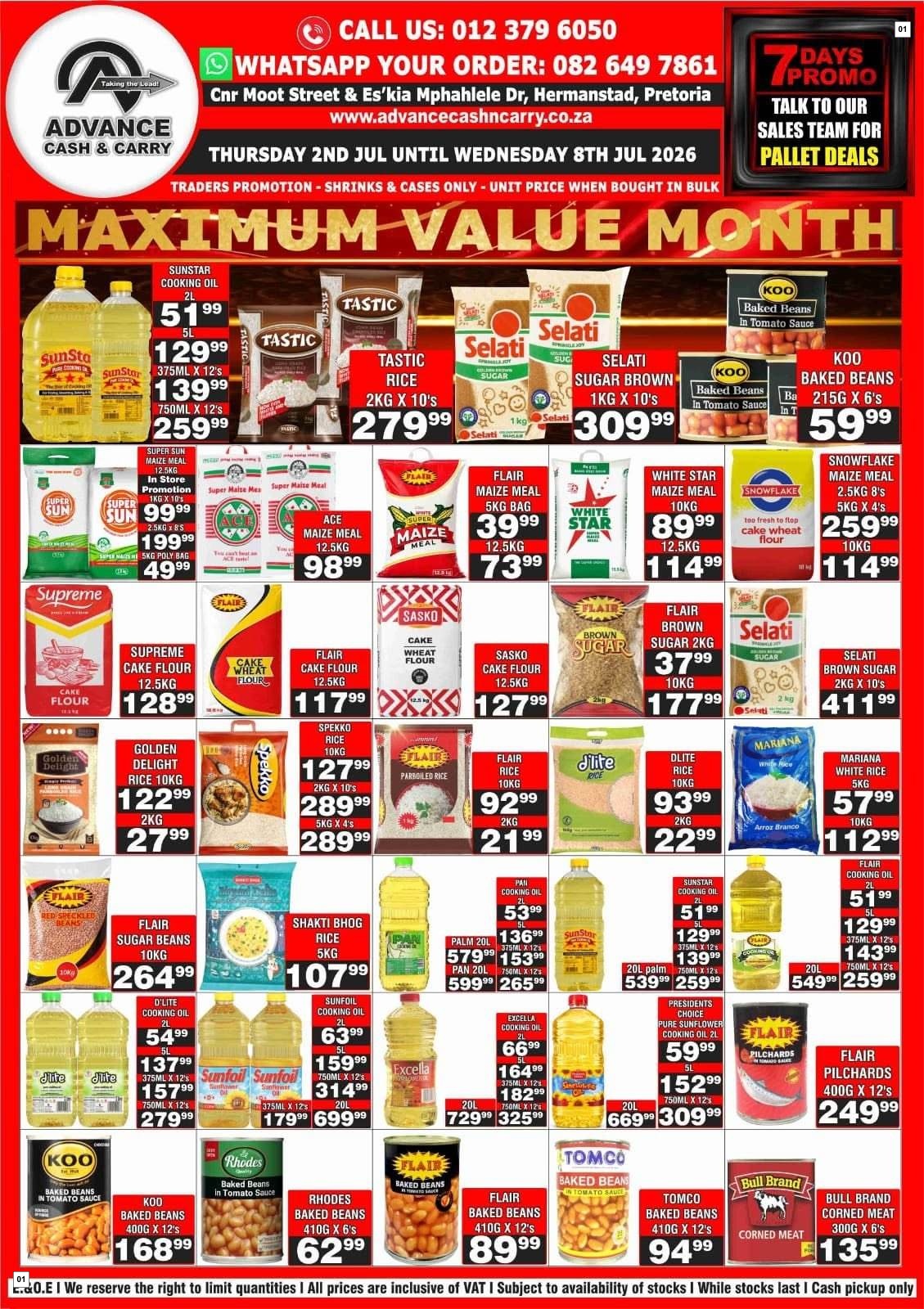 Advance Cash & Carry Catalogue - Maximum Value Month