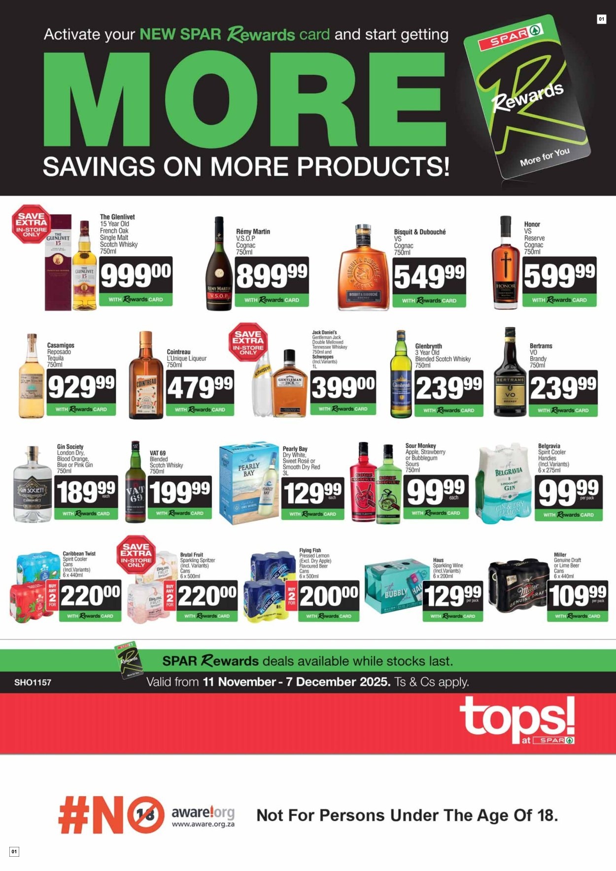 Tops At Spar Specials 11 Nov - 07 Dec