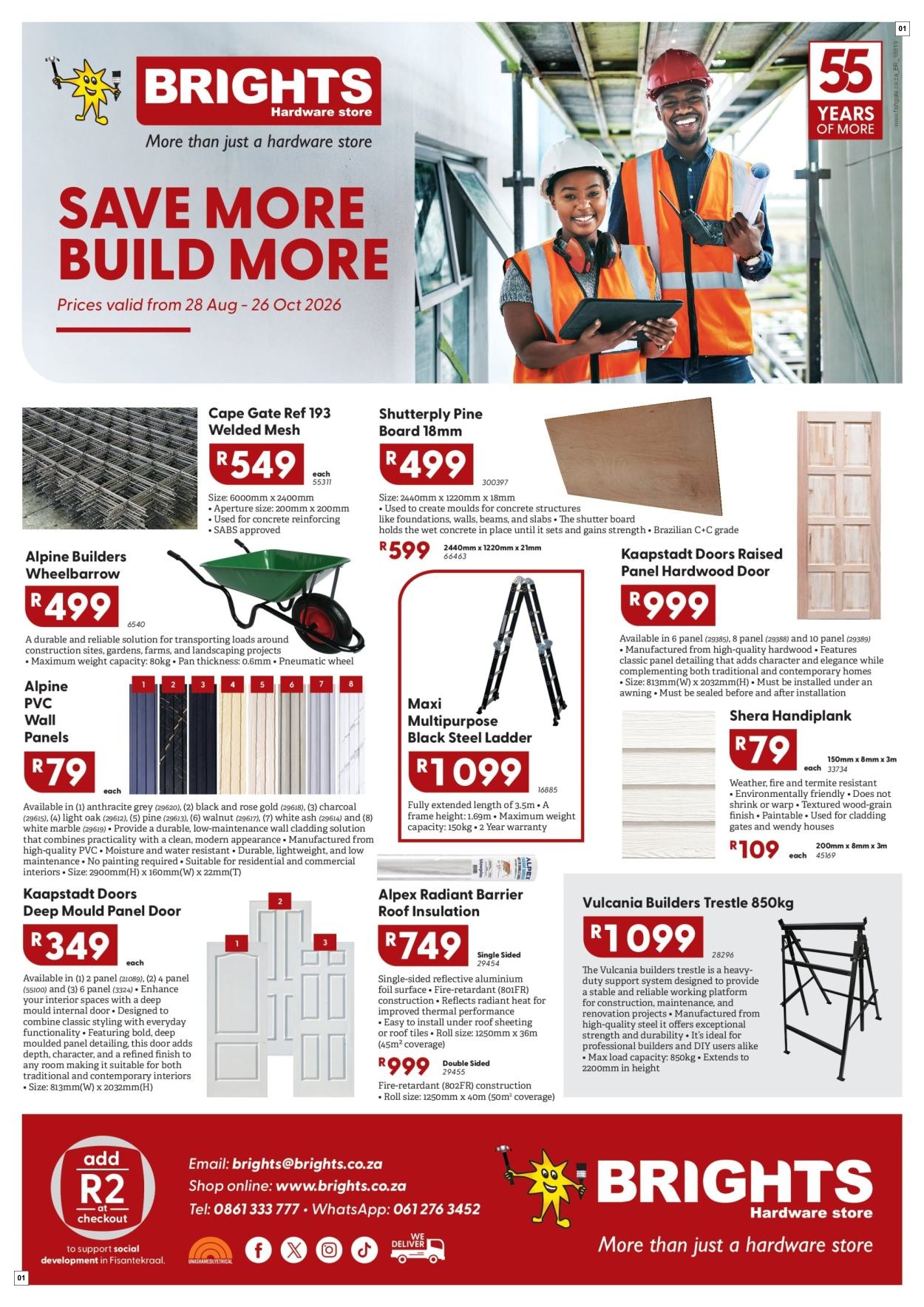 Brights Hardware Specials 28 Aug - 26 Oct