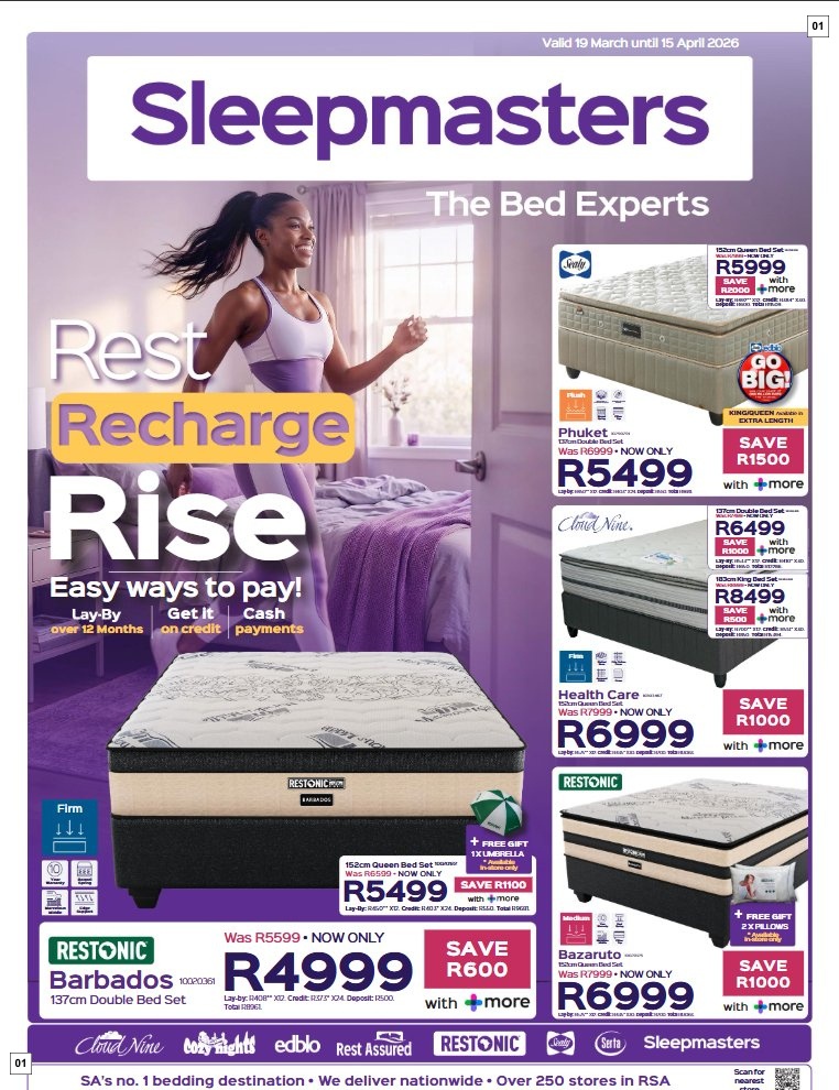 Sleepmasters Specials 19 Mar - 15 Apr