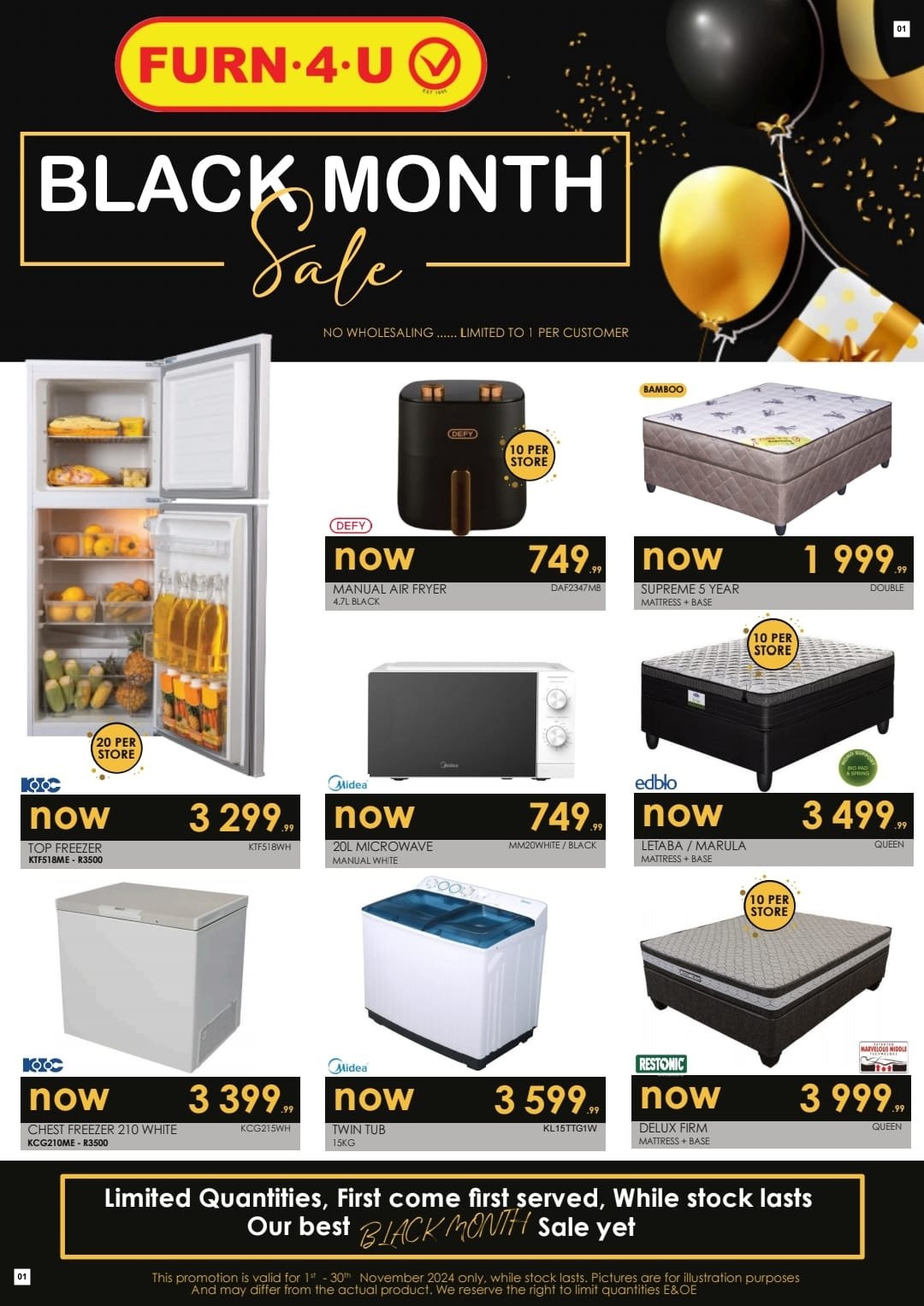 Furn 4 U Specials 01 Nov - 30 Nov