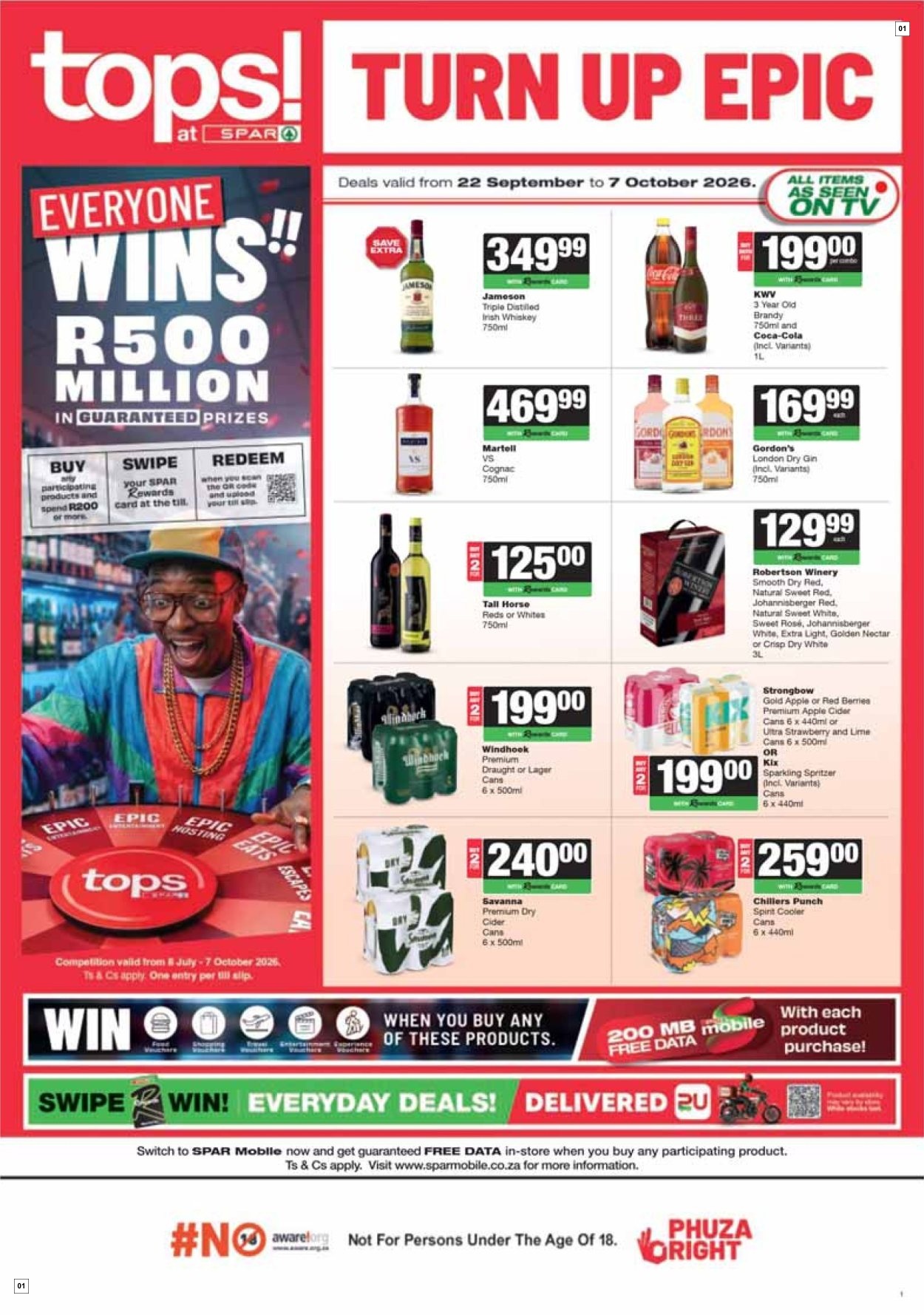 Tops At Spar Zio Liquor Specials