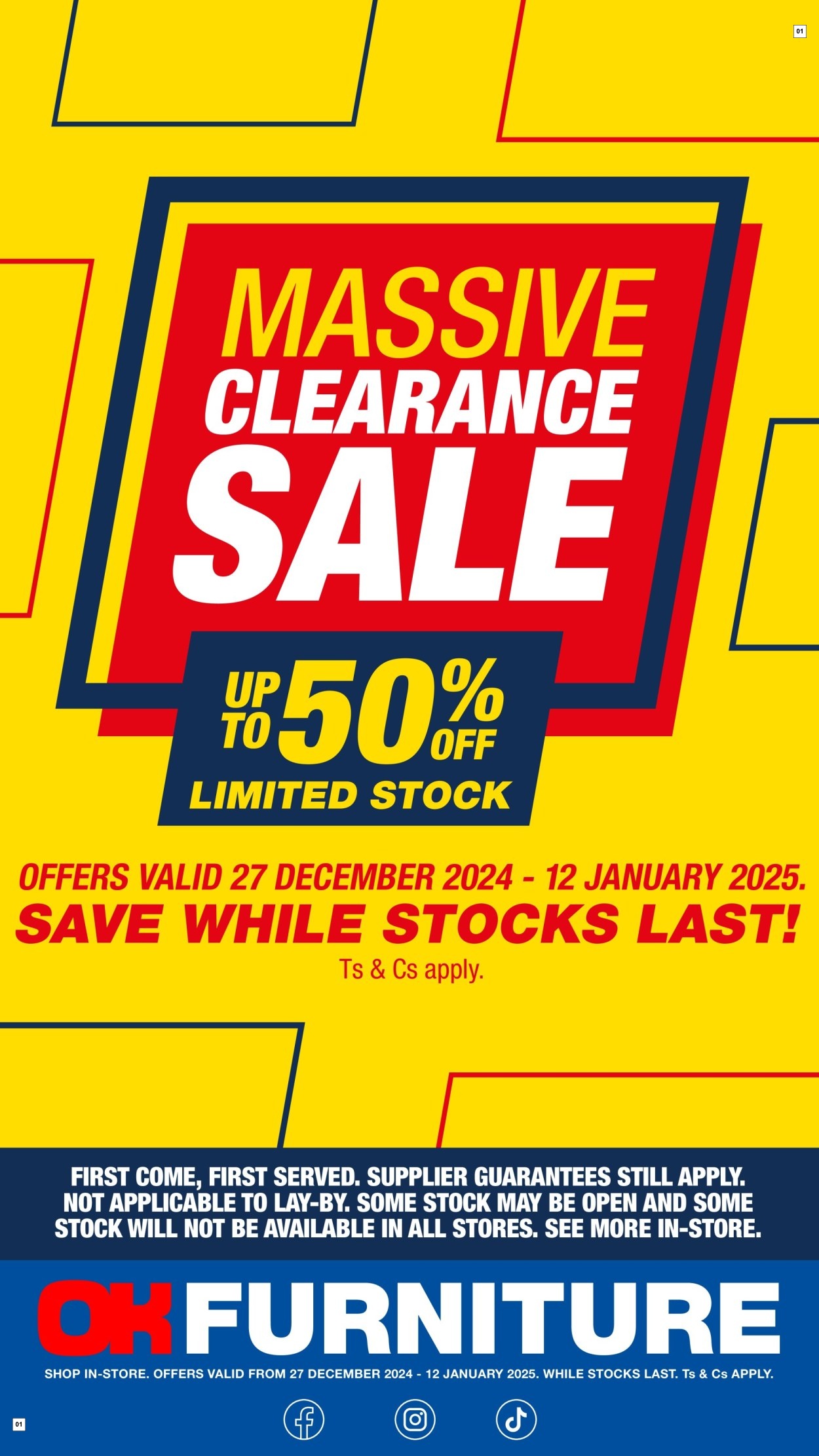 OK Furniture Specials 27 Dec - 12 Jan