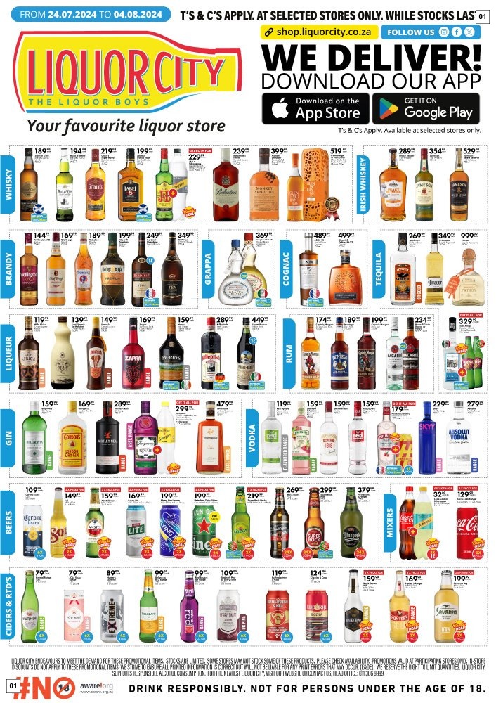 Liquor City Specials 24 Jul - 04 Aug