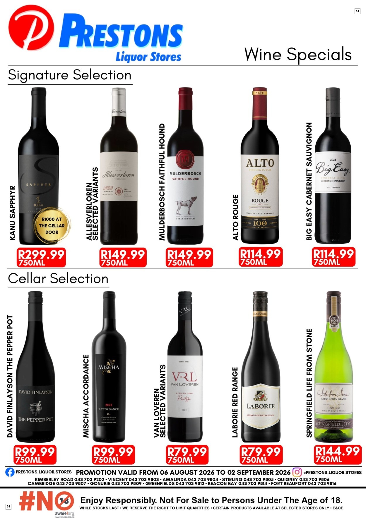 Prestons Liquor Stores Mid-month Specials