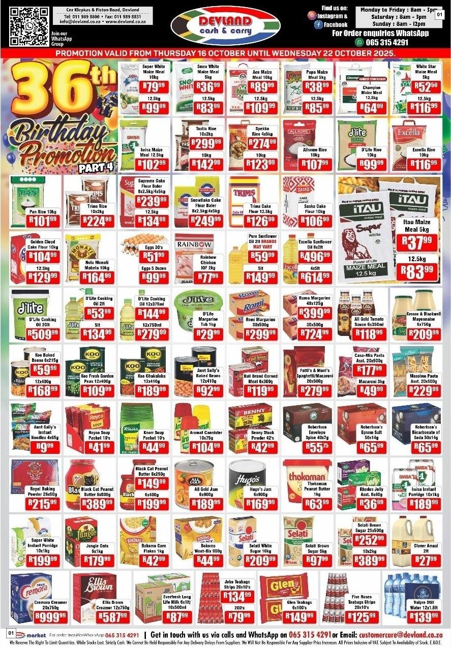 Devland Specials 16 Oct - 22 Oct