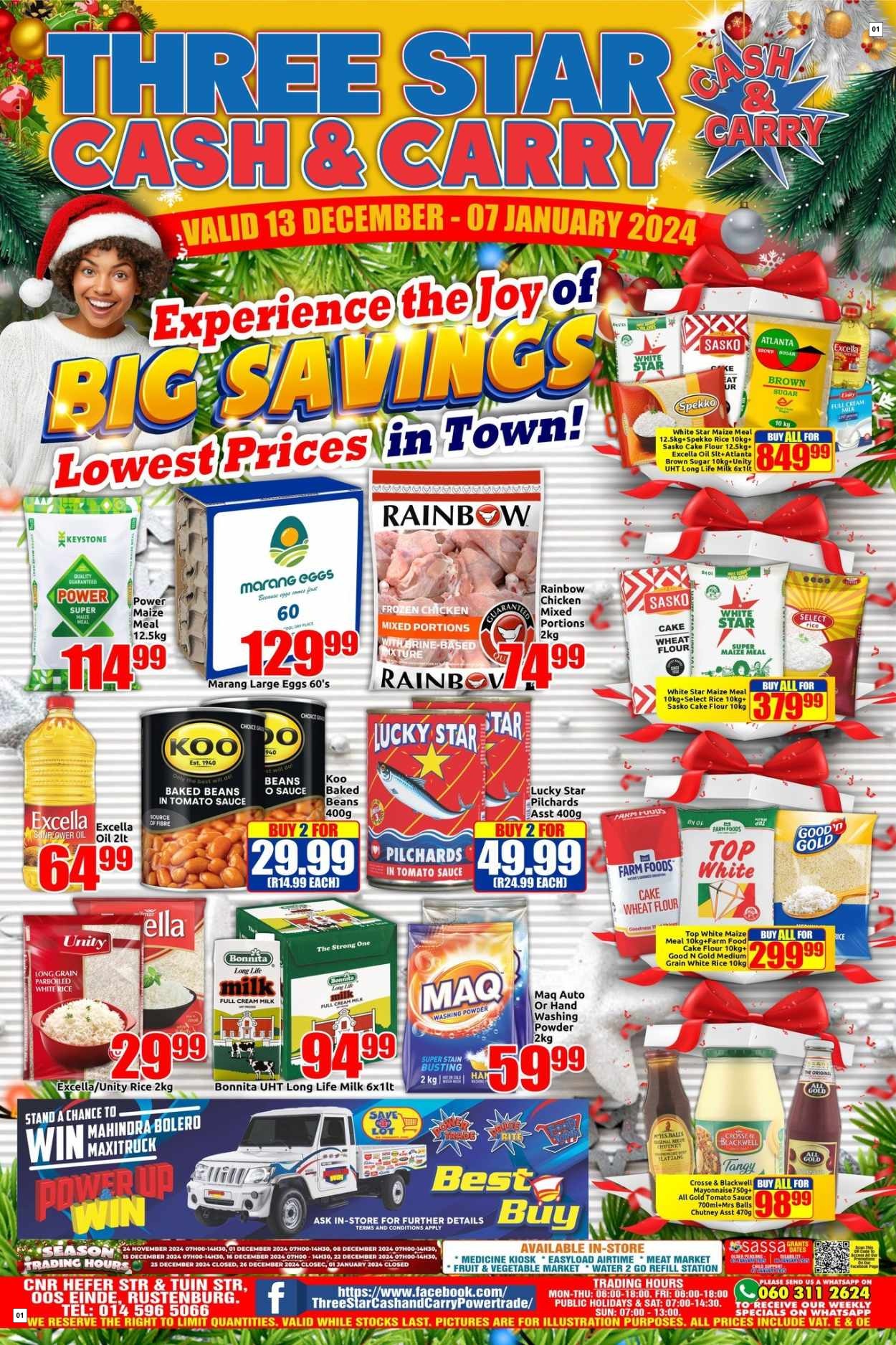 Three Star Cash And Carry Specials 13 Dec - 07 Jan